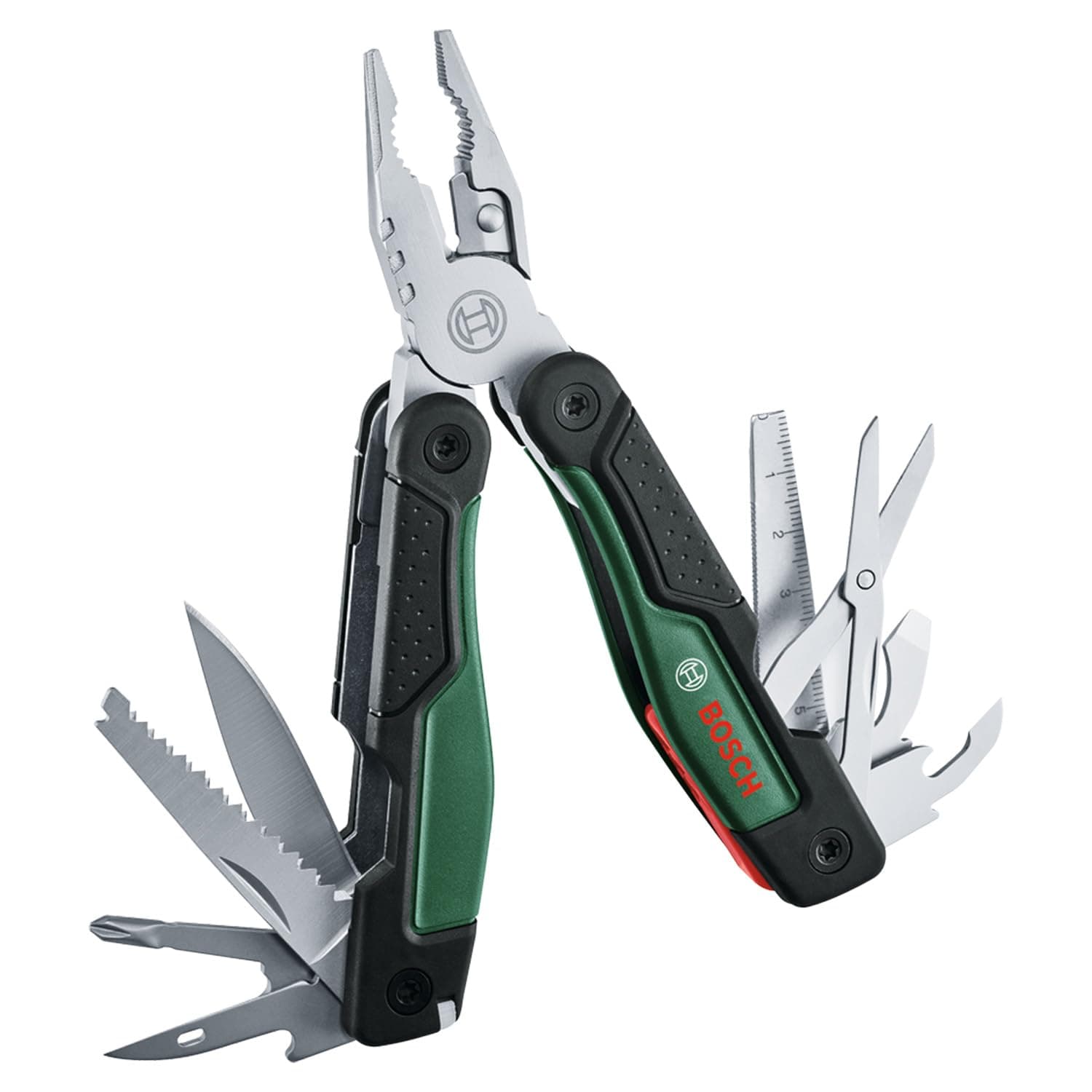 16 in 1 Multi-Tool (Multi-Tool for DIY, Outdoor and Camping, Stainless Steel, Locking Function, Soft Grip, 16 Functions: Pliers, Screwdriver, Knife, Saw, etc.)