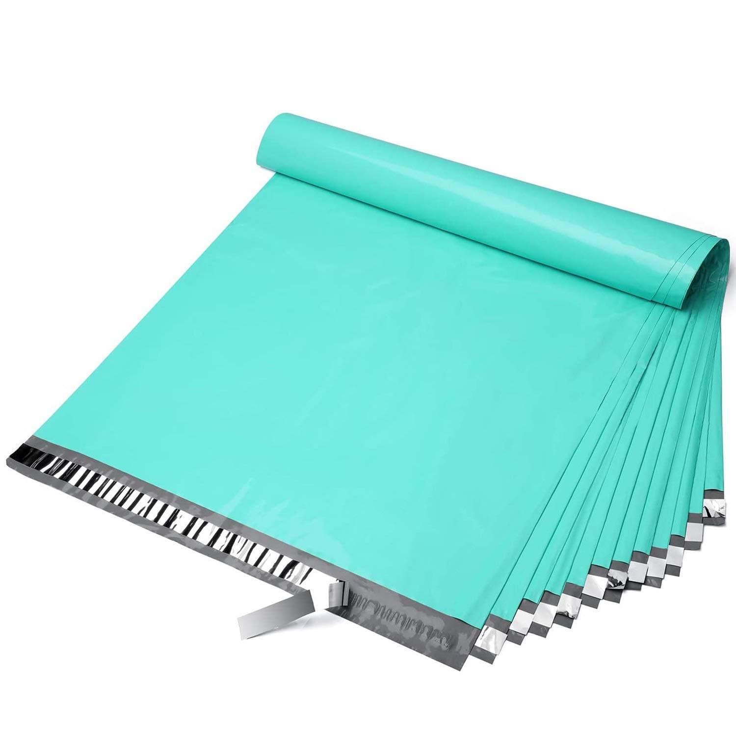 Fuxury 19x24 Inch 50 Pack Large Poly Mailers Shipping Envelopes Bags Teal,Self Adhesive Mailers Poly Shipping Bags for Clothing,Waterproof and Flexible Poly Mailer Shipping Bags for Small Business