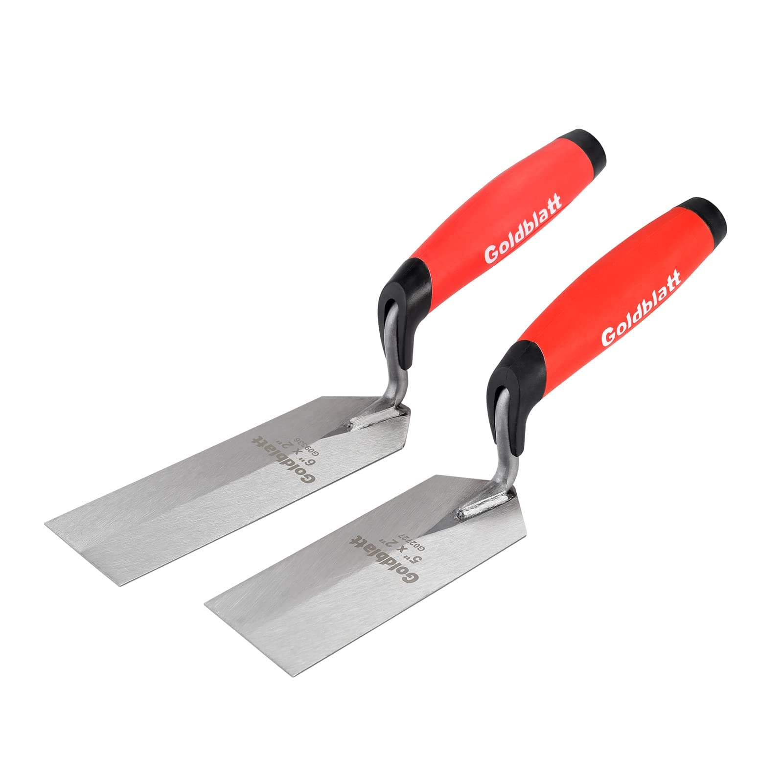 GoldblattIndustries Margin Trowel set, 6"X2" & 5"X2", Professional Masonry Flooring tool for concrete, cement, tile, G36002 (G09336 + G02727)