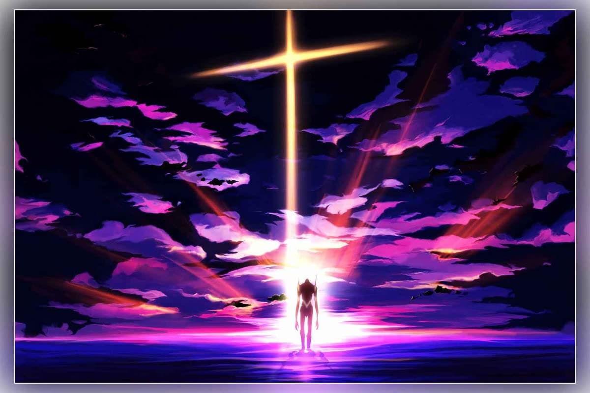 POSTERNEST Neon Genesis Evangelion Eva Unit Anime Cross Poster Matte Finish Paper Print Unframed 12 x18 Inch (Multicolor) - L250