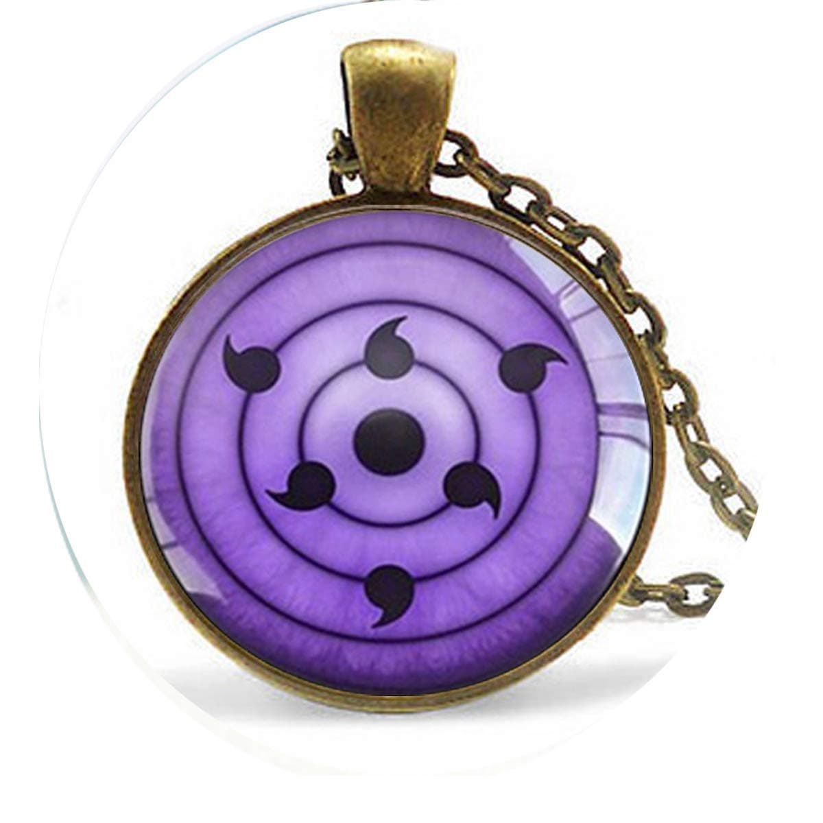 Bohemian Style Long Chain Necklace Rinnegan Eyes Naruto Pendant Glass Dome Necklace Literary Jewelry