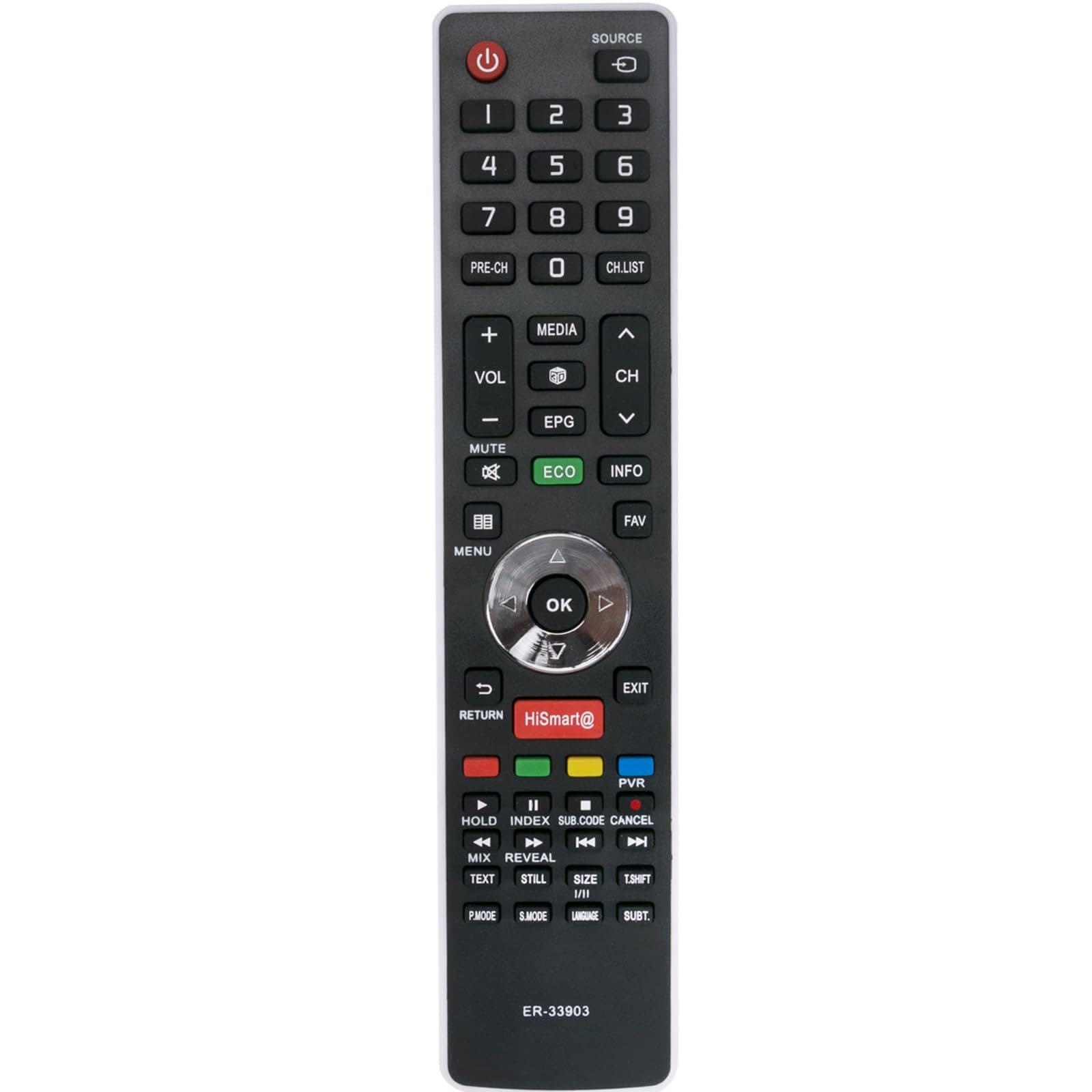Allimity ER-33903HS Replacement Remote Compatible with Hisense TV LHD32K160 LTDN55K600XWSEU3D LHD29K300WSEU LTDN40K366WCEU LTDN40K366WSNLTDN40EU