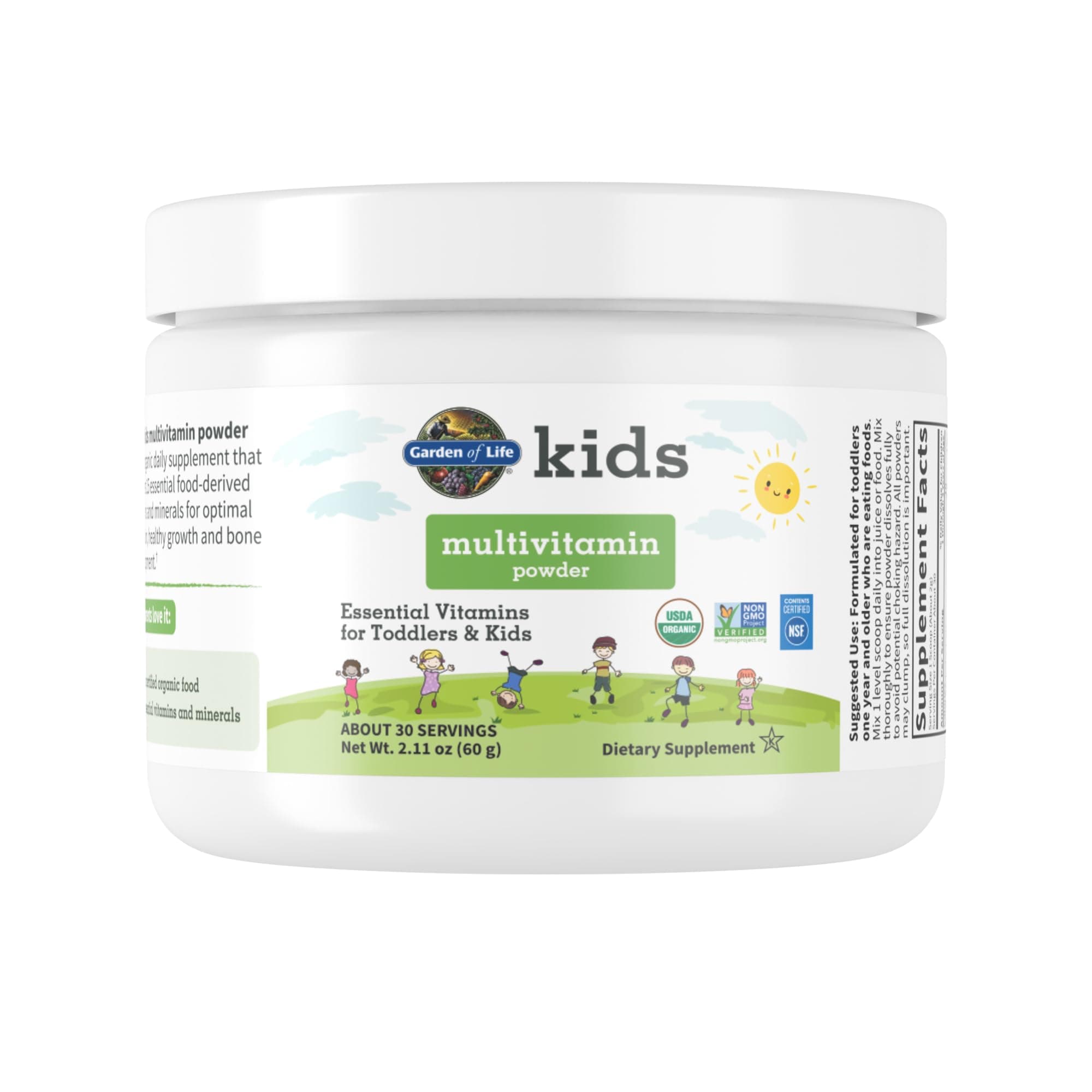 Kids Multivitamin Powder, Daily Vitamins and Minerals for Toddlers & Kids - Organic Toddler Multi Powder With 15 Vitamin C, D3, Zinc for Healthy Growth - Gluten Free - 30 Day Supply
