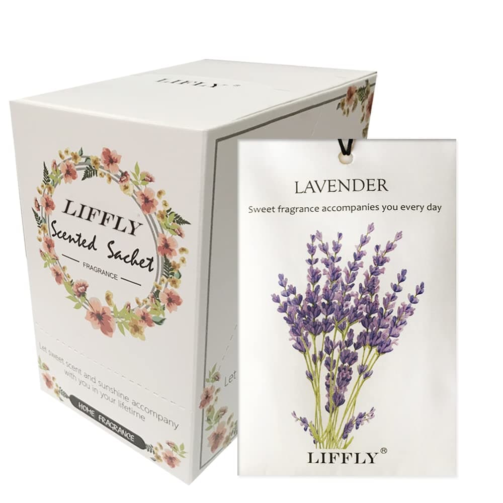 14 Packs Scented Sachets for Drawers and Closets Lavender, Rose, Jasmine, Ocean, Vanilla, Sandalwood, Gardenia 7 Scent (Lavender)