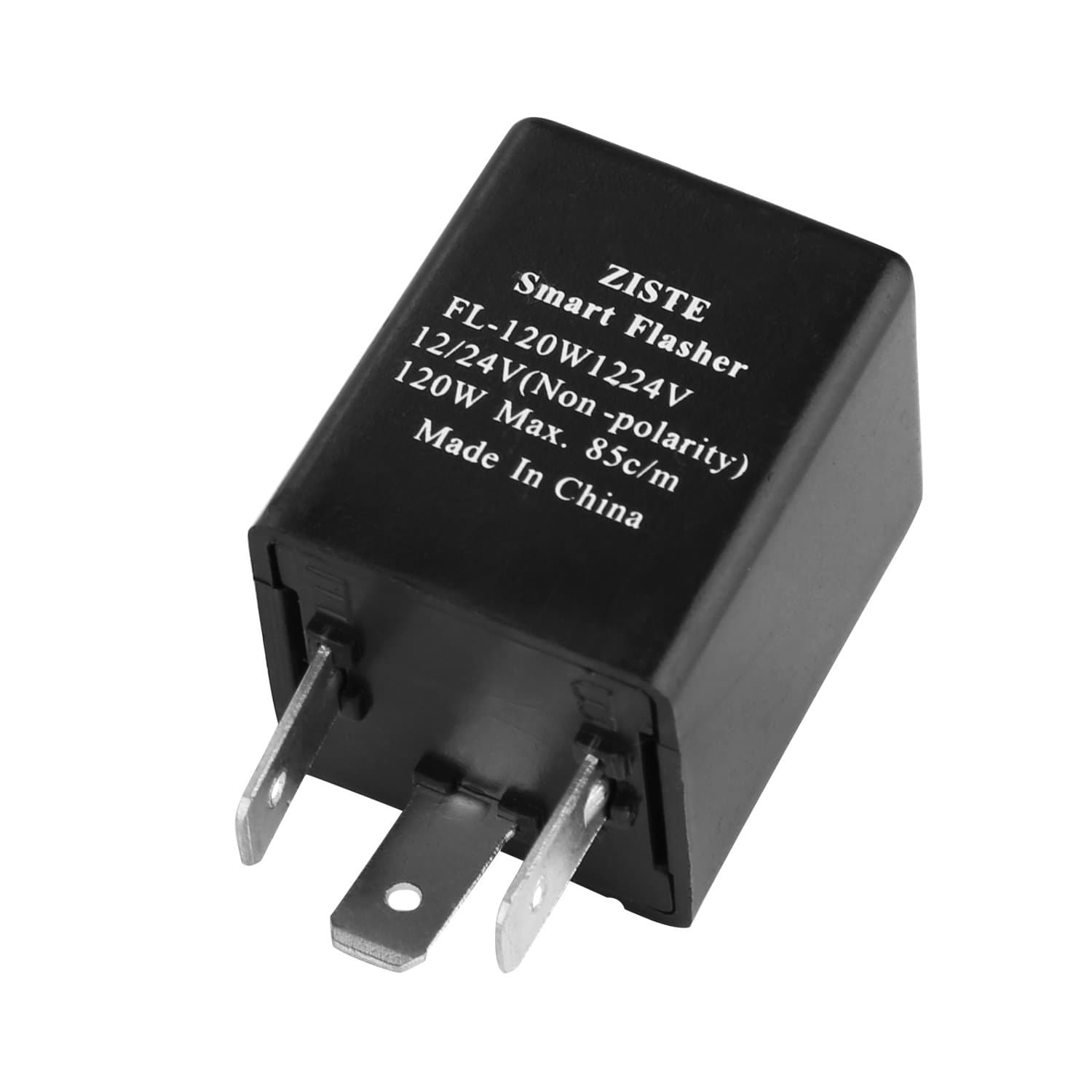 ZISTE Electronic Flasher Relay 3-Pin FL-120W 12 Volt Load Resistor Fix For LED Turn Signal Light Bulbs