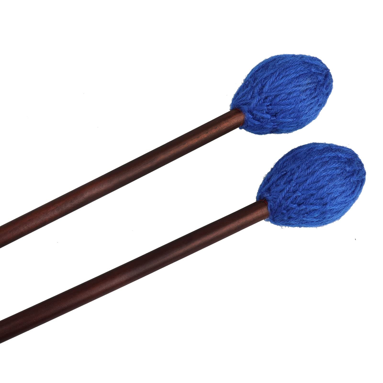 Marimba Mallets Wood Handle Yarn Head with Maple Handle, Bass Percussion instruments Sticks (Soft Yarn Head, Blue)