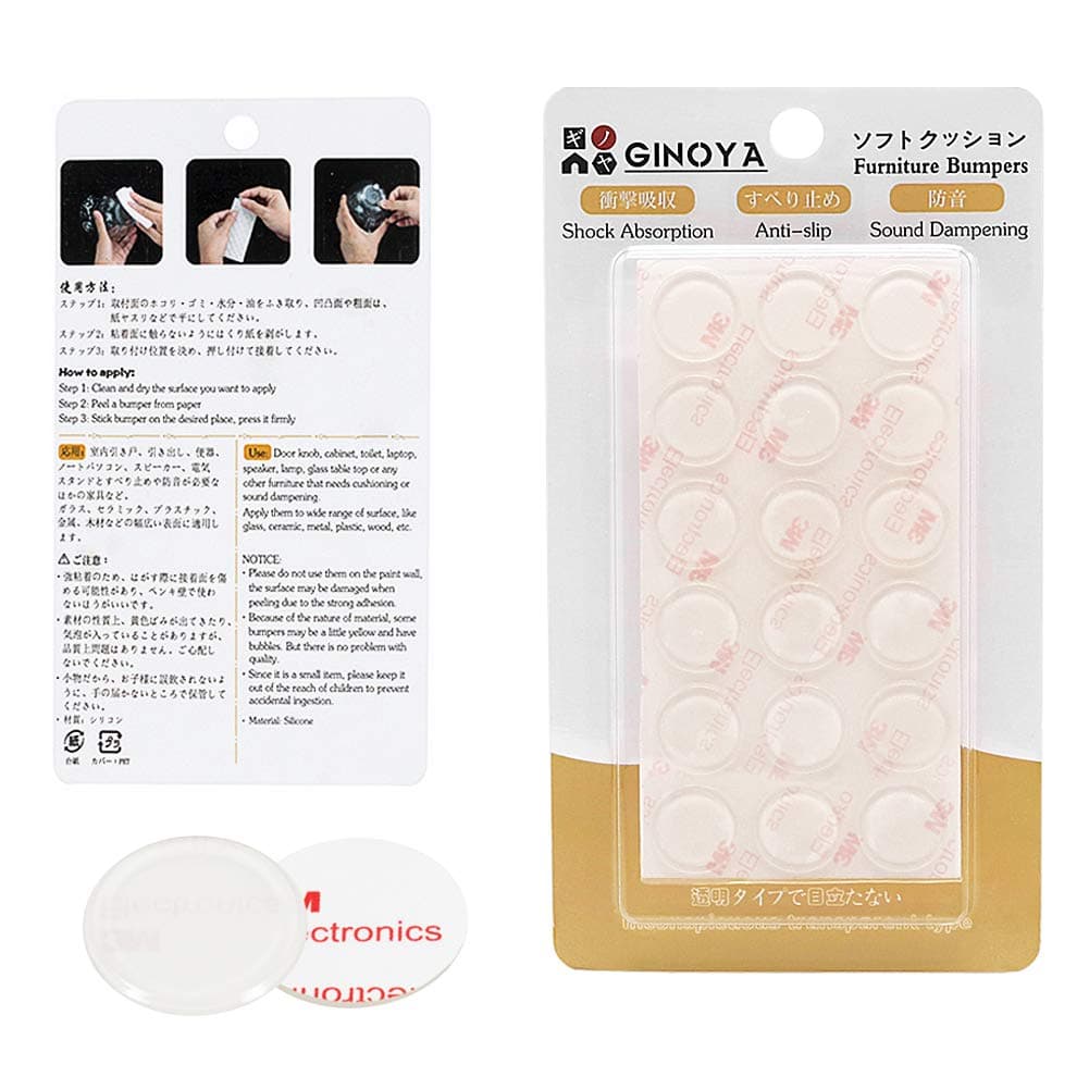 72pcs Glass Top Bumpers, 20mm Silicone Adhesive Furniture Bumpers for Glass Table Door Cabinet Drawers