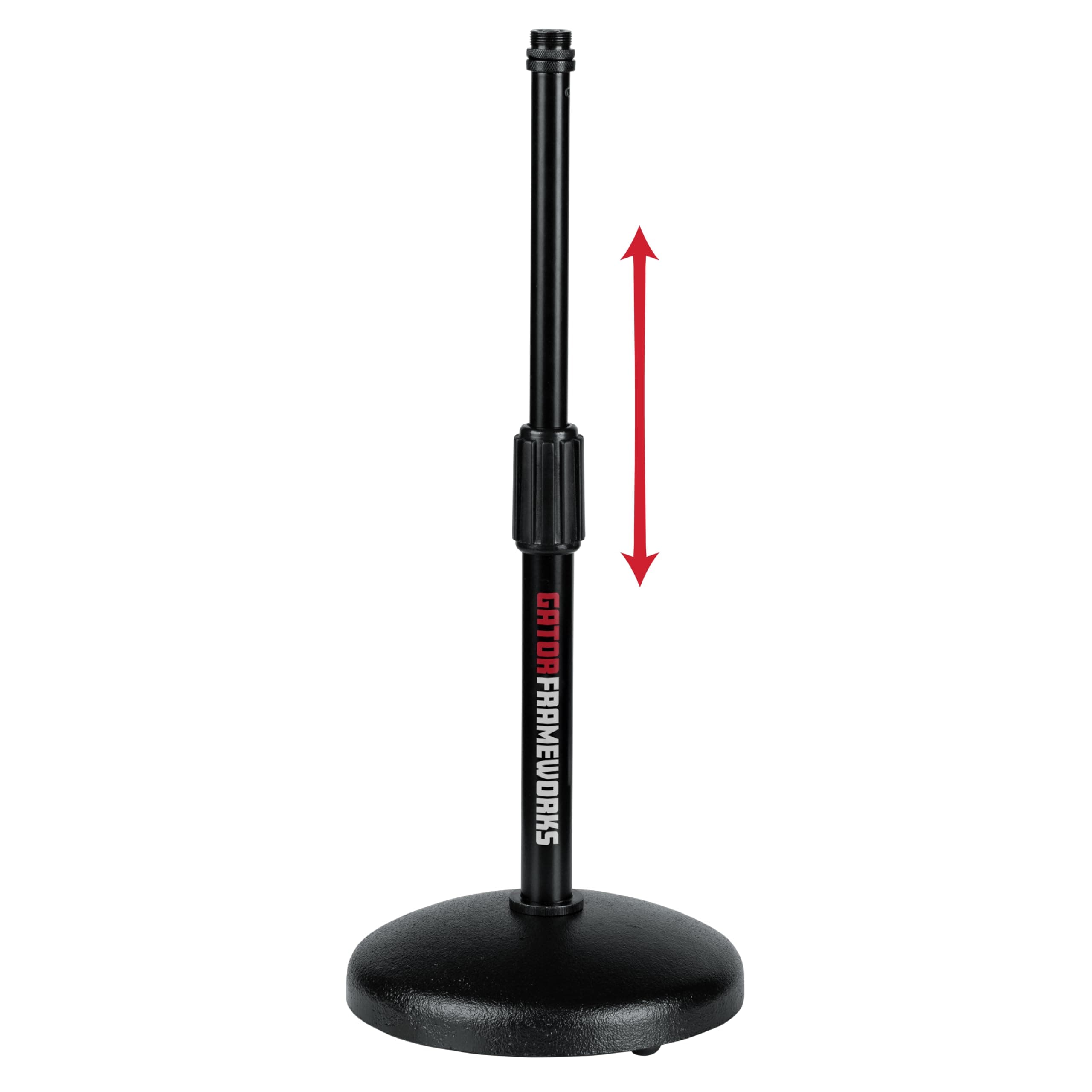 Desktop Microphone Stand with Round Weighted Base & Adjustable Height (GFW-MIC-0501)