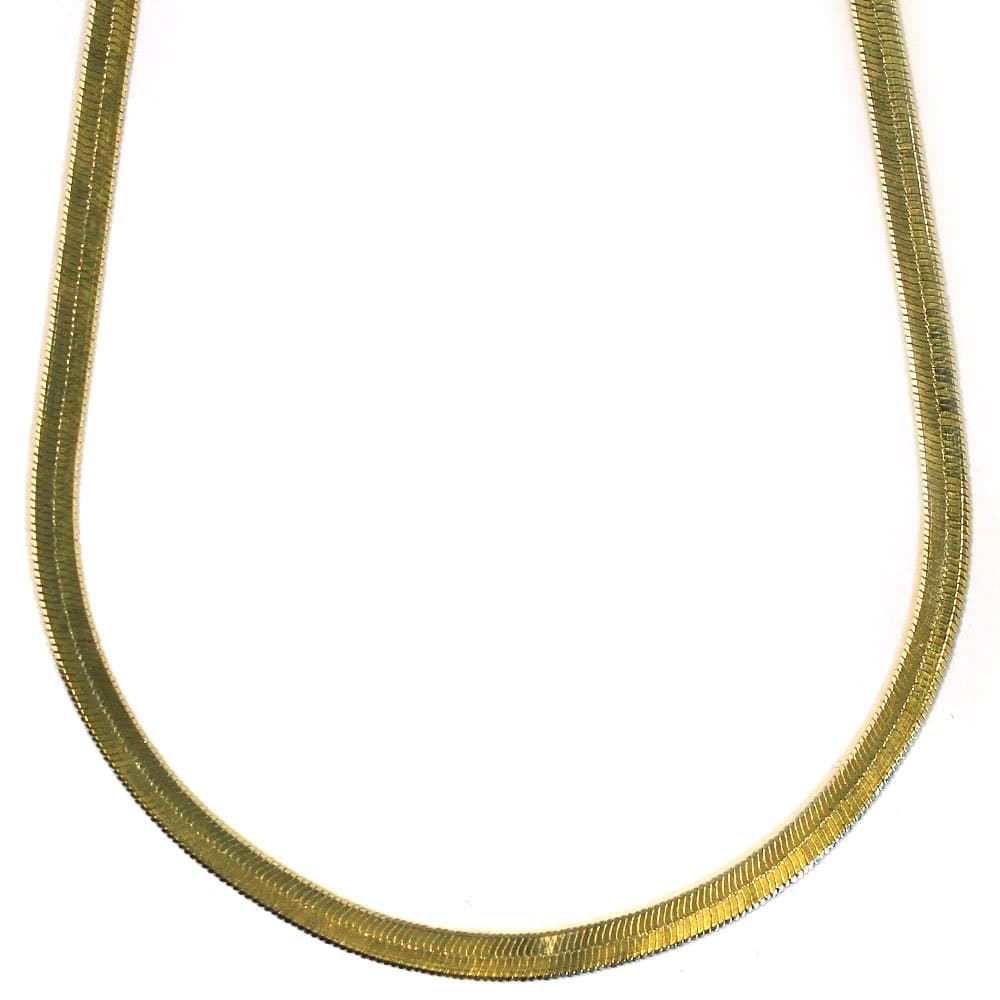 Mega Jewellery 14k Gold Plated Herringbone Chain Necklace 4mm X 20"