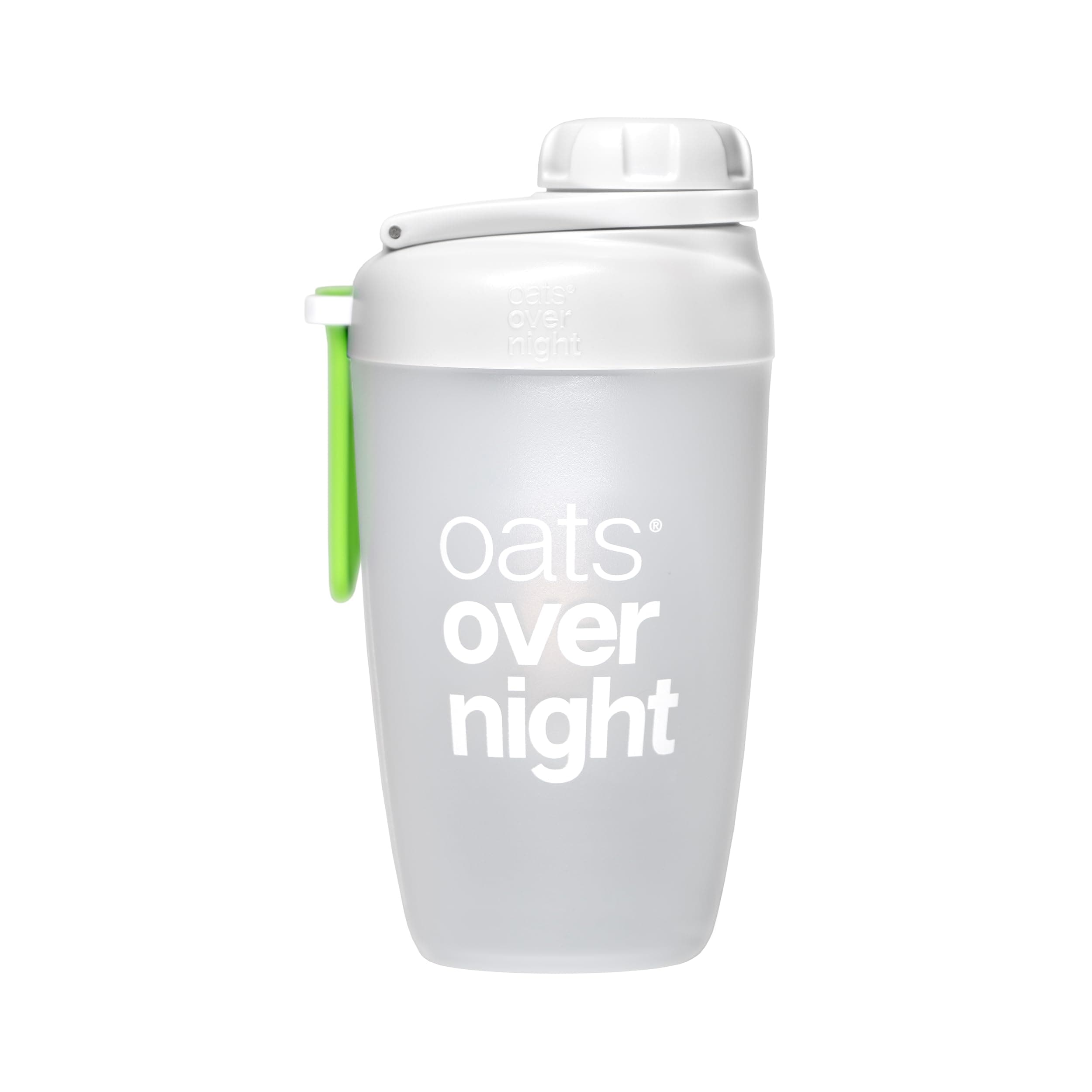 Oats Overnight Blenderbottle Cusomized for Overnight Oats No Whisk Ball Milk Fill Line Clear/White/Green 20-Ounce Loop Top