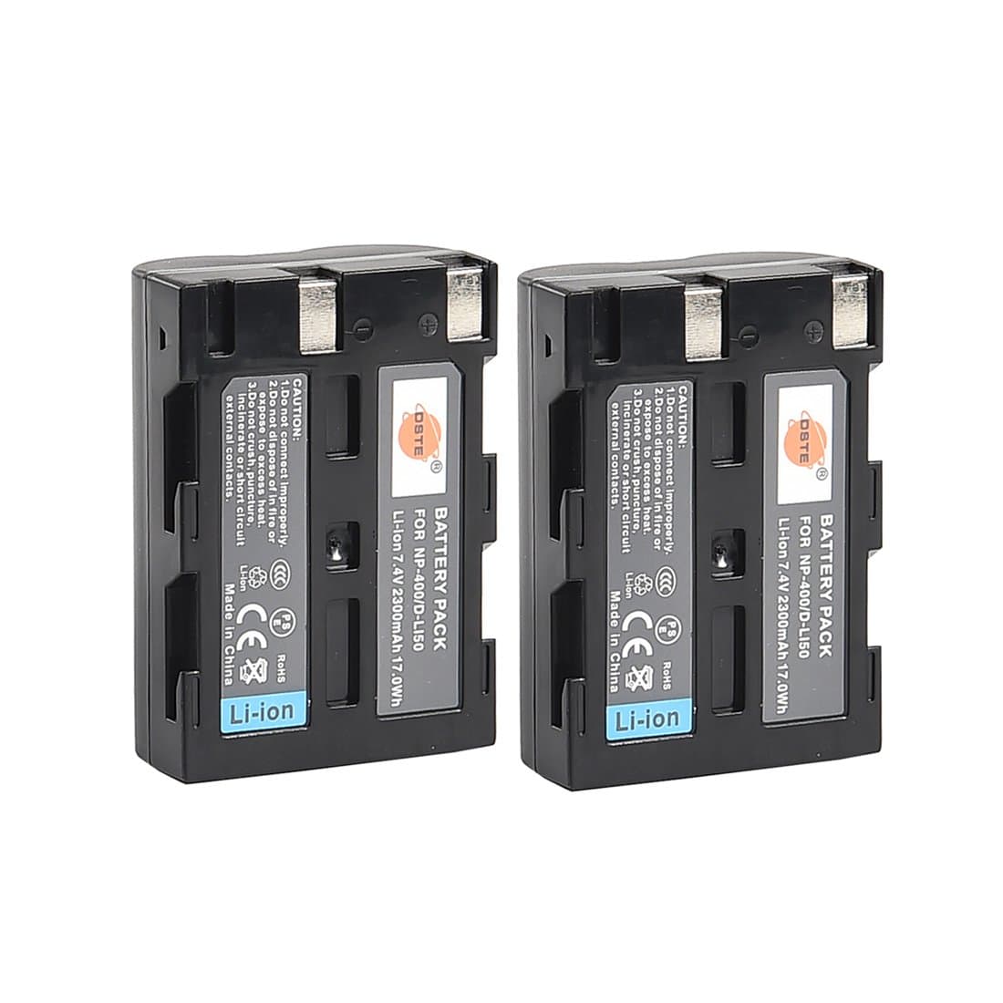 DSTE 2-Pack Spare Battery Compatible for Konica Minolta NP-400 a Sweet DIGITAL a-5 a-7 Digital DiMAGE A2 Dynax 5D 7D Maxxum 5D 7D Dimage A1 Camera as D-Li50