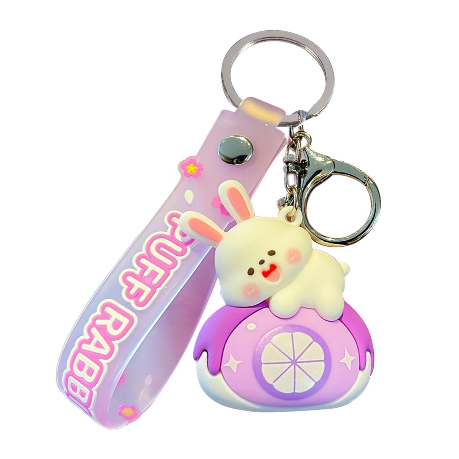 Dickly Keychain Delicate Doll Keyring Rabbit Bag Accessory, Women Men Gift Protection Cartoon Protector Keyholder,