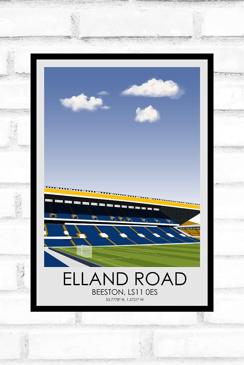 Hewson's Gifts Leeds United Football Stadium Print - Stadium Gift - Dad, Brother, Son - A4 Size (Elland Road)