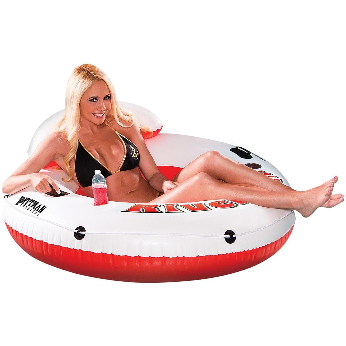 Inflatable Tubes for Floating on Rivers, Lakes or Pools - 1 & 2 Person Double River Tube for Floating & Inflatable River Tubes with optional Built in Ice Chests, Mesh Seats, Handles
