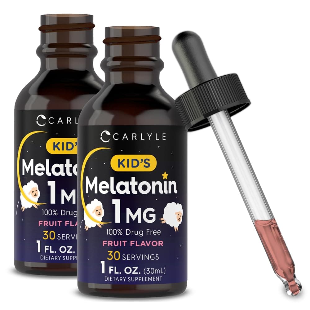 - Carlyle Kids Melatonin Liquid | 1 fl oz | Two Pack | Fruit Flavor | Drug Free Childrens Supplement