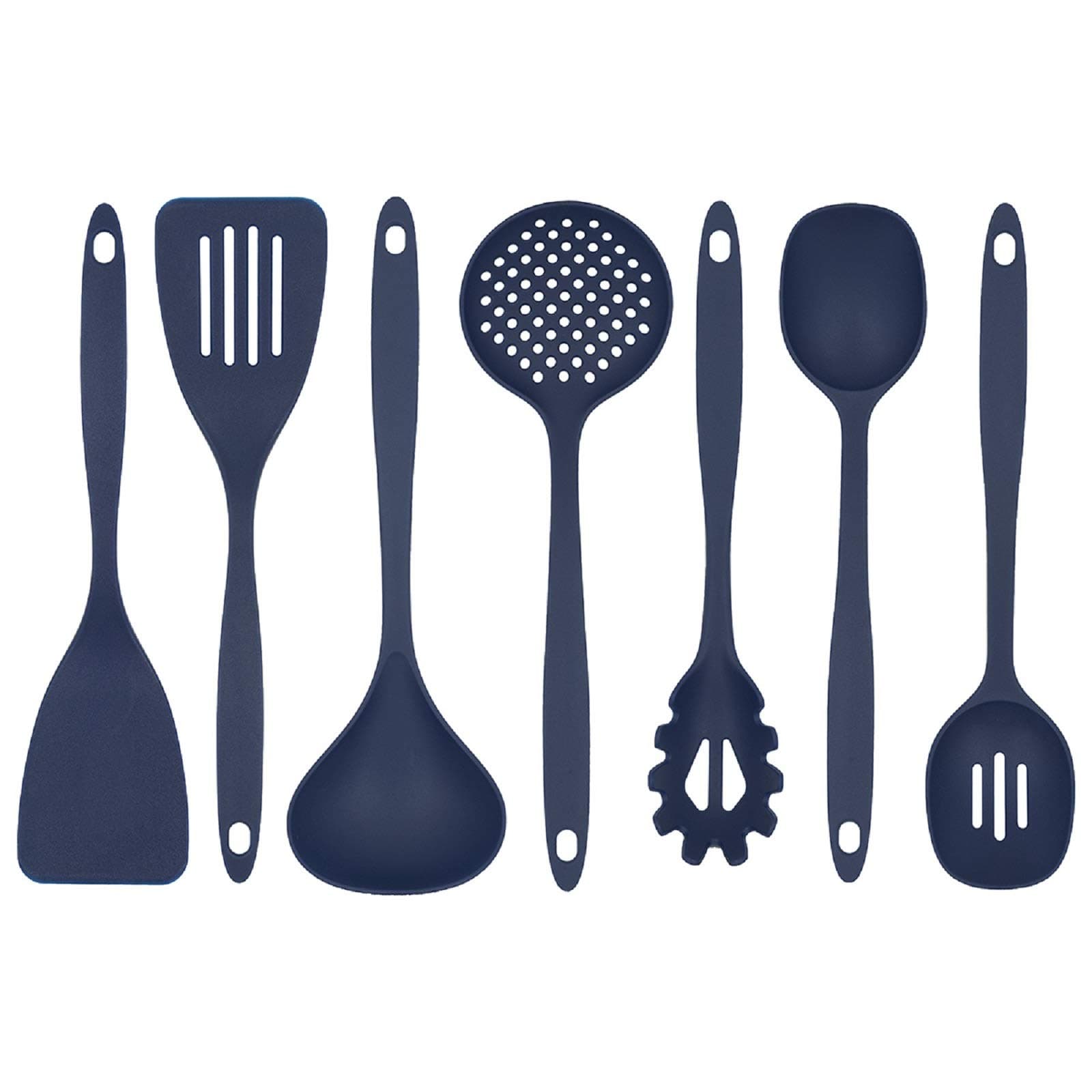 GLAD Cooking Utensil Set - 7 Piece Nylon Tools for Non-Stick Cookware - Blue