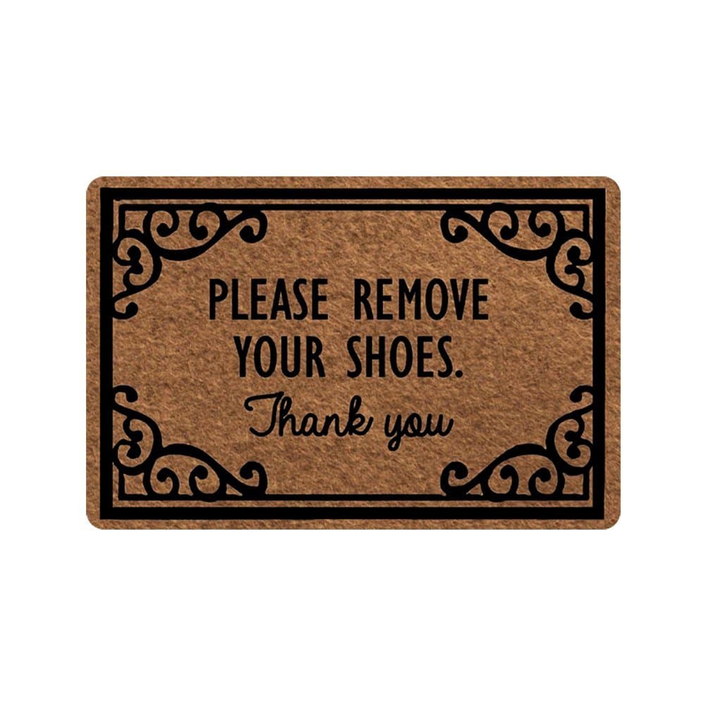 BlackForestQ Personalized Welcome Mat Hello Mat - Custom Please Remove Your Shoes Thank You Doormat Entrance Mat Floor Mat Rug Indoor/Outdoor/Front Door/Bathroom Rubber Mats