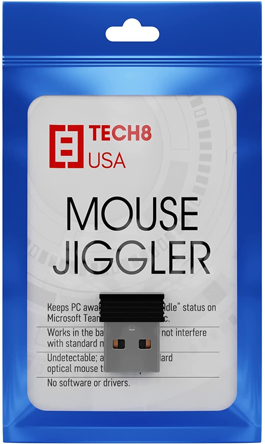 Tech8 USA, Undetectable USB Mouse Jiggler, Works in Background, Keeps Teams, Skype, Lync and PC Active, No Software, Plug-and-Play, Texas Company