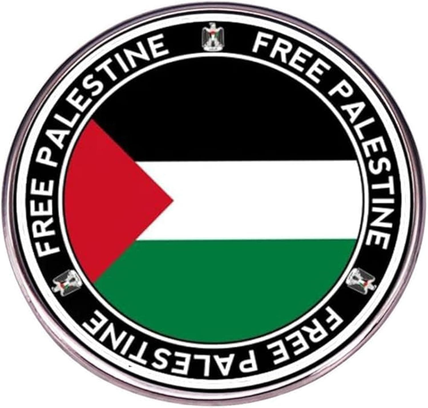 COOLive 2 Pack Free Palestine Pin Brooch Palestinian Flag Badge Round Badges Metal Alloy Enamel Pin Badge for Clothes Bag Hat Collar Jewelry Accessories, 12, Aluminum, Agate