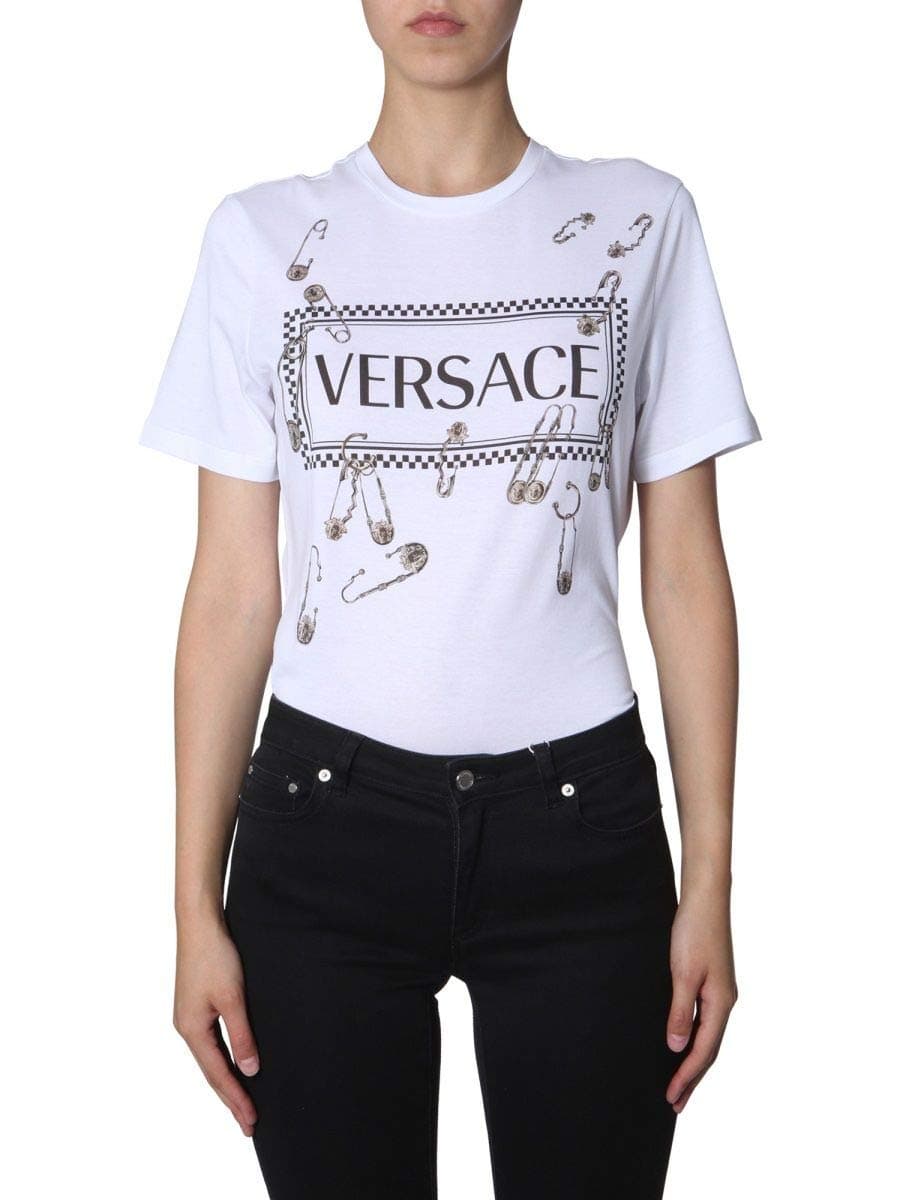 VERSACE COLLECTION Women's A83849A228806A1001 White Cotton T-Shirt