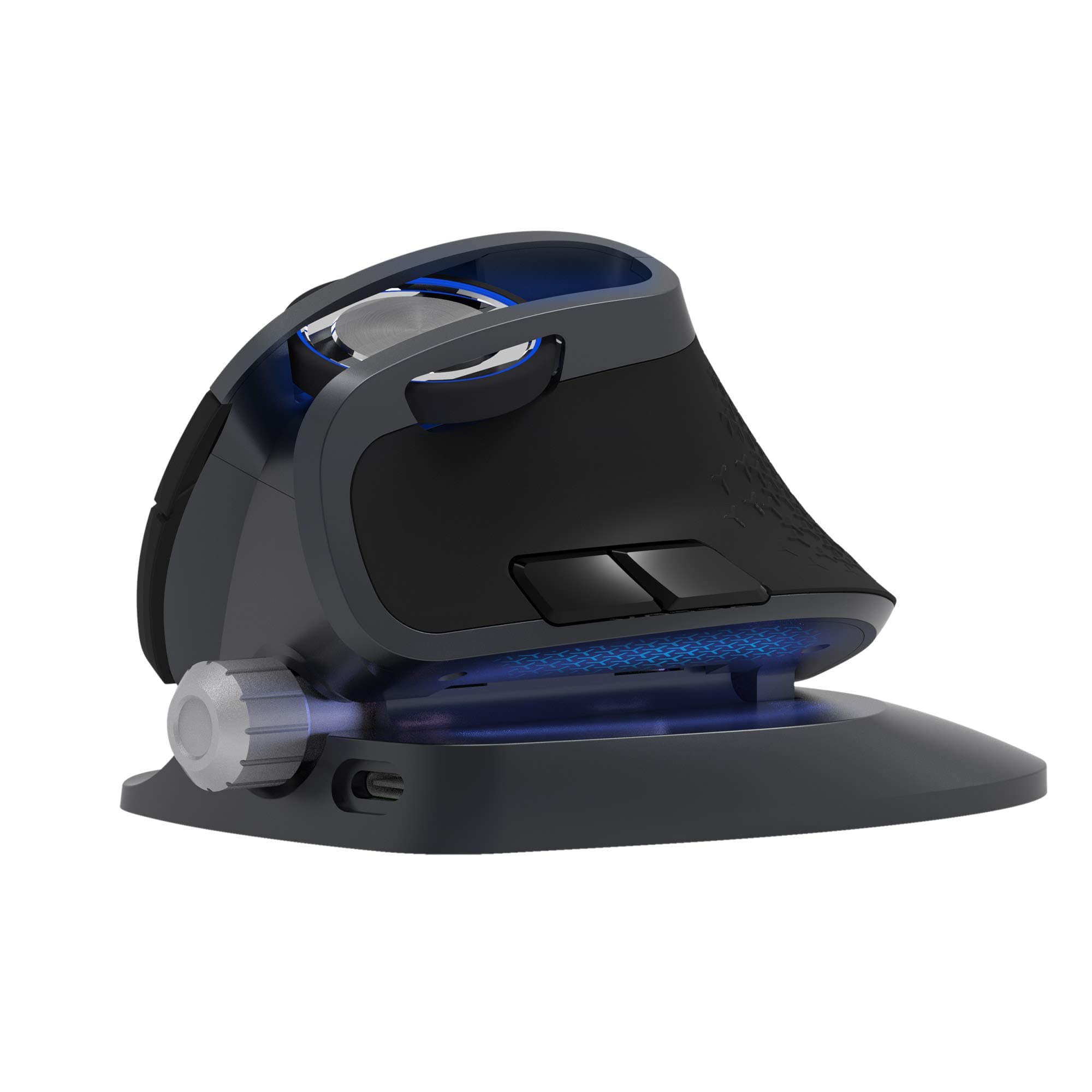 Rechargeable Wireless Vertical Mouse, Eirix BT 3.0 4.0+2.4GHz Adjustable Angle Ergonomic Mouse (2019 Upgraded), DPI 600/1200/1600/4000 with LED Light Wireless Mice for PC/MAC, 6 Programmable Buttons