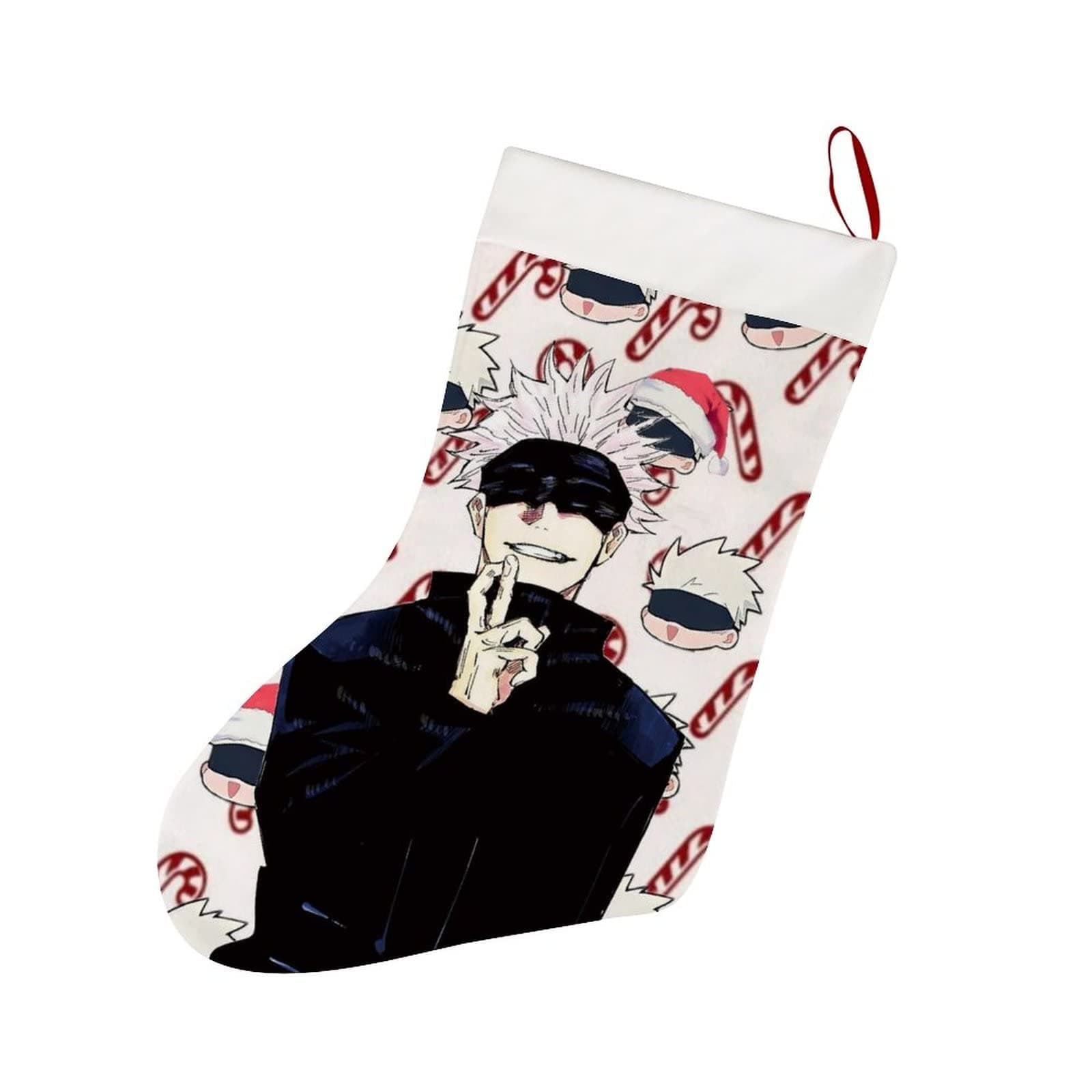 GDVOINS Anime Christmas Stockings Personalized Xmas Stocking for Christmas New Year Party Supplies Christmas Decor 10.2" W x 16.5" L