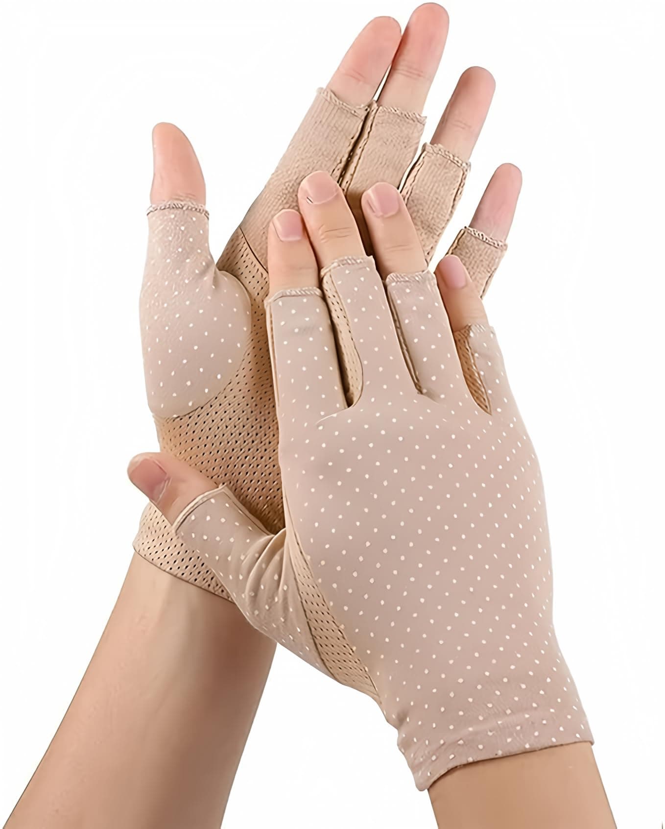 Women Sunblock-Fingerless Gloves UV-Sun-Protection Driving Non-Slip Outdoor Gloves for Women Girls
