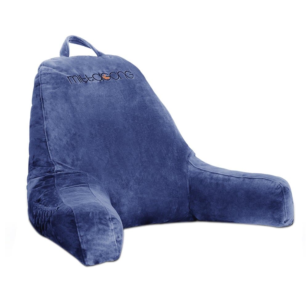 mittaGonG Backrest Reading Arms Removable Cover Navy Blue