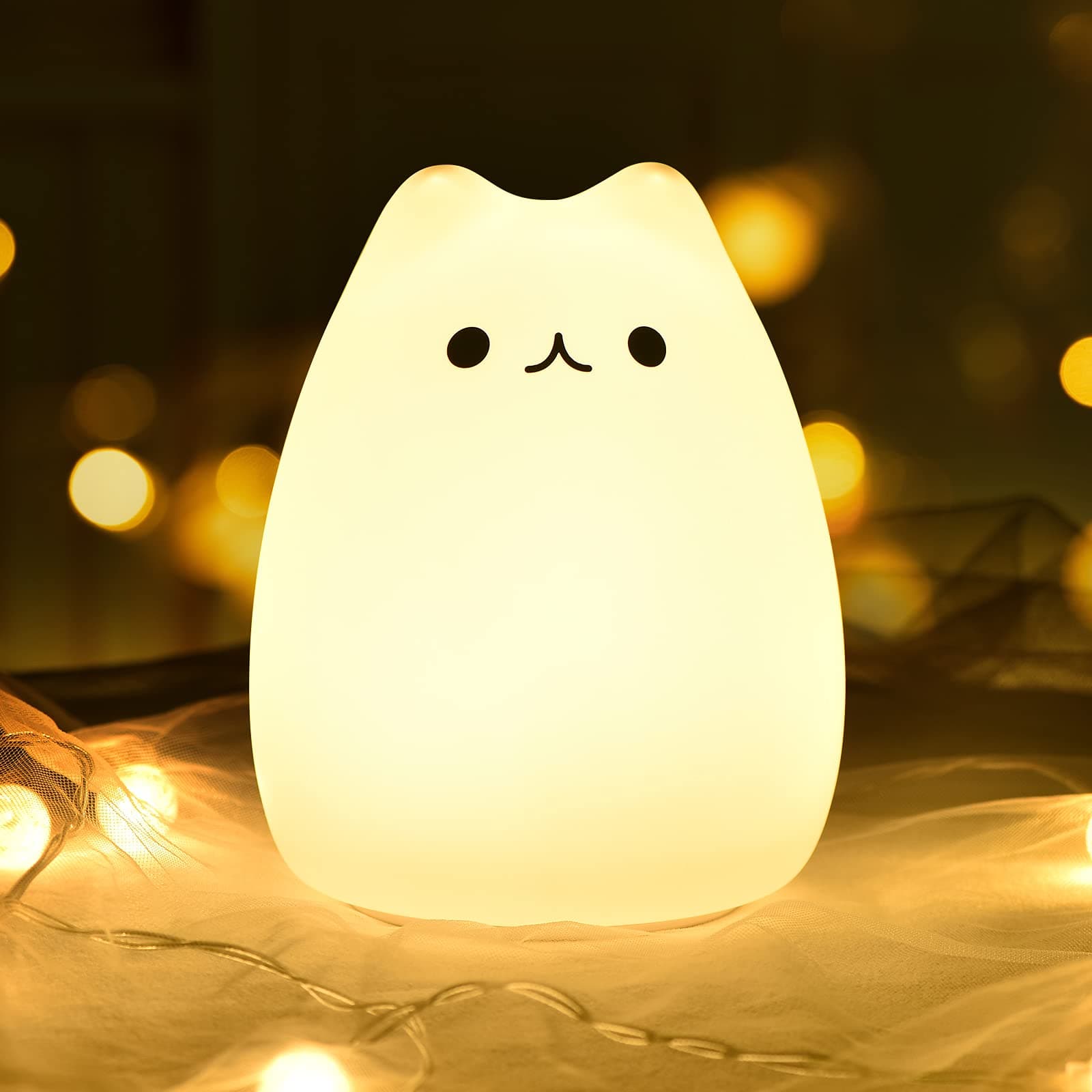 Cat Lamp, Cute Kitty Night Light, Gifts for Women Teen Girls Baby, Night Lights for Kids Bedroom, Cute Christmas Kitty Silicone Nightlights for Children Toddler.