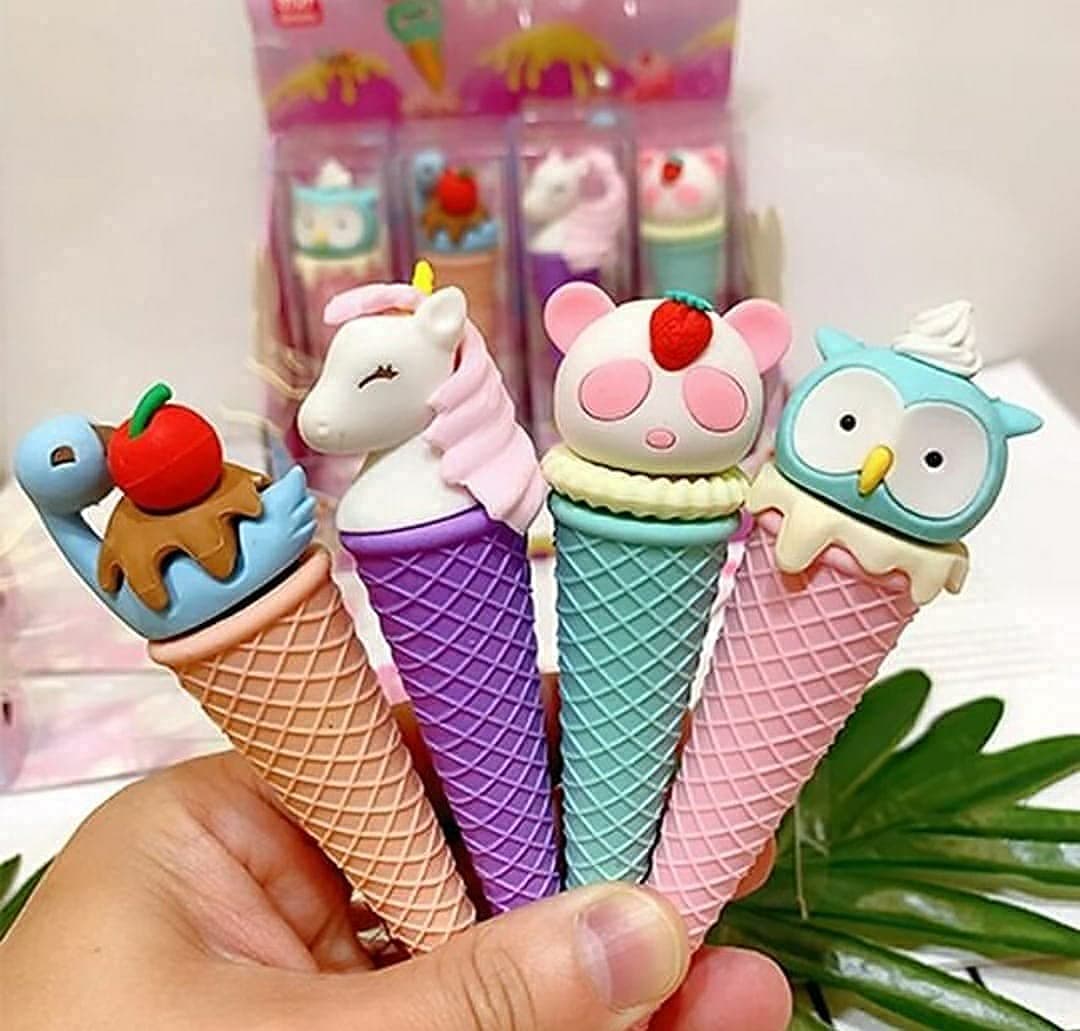 Beauty Hub Ice-Cream Erasers Toy for Kids Girls for School,College Ice-Cream Eraser Designer Eraser in Ice-Cream Shapes Stylish Unicorn Eraser Best Gift-4Pcs