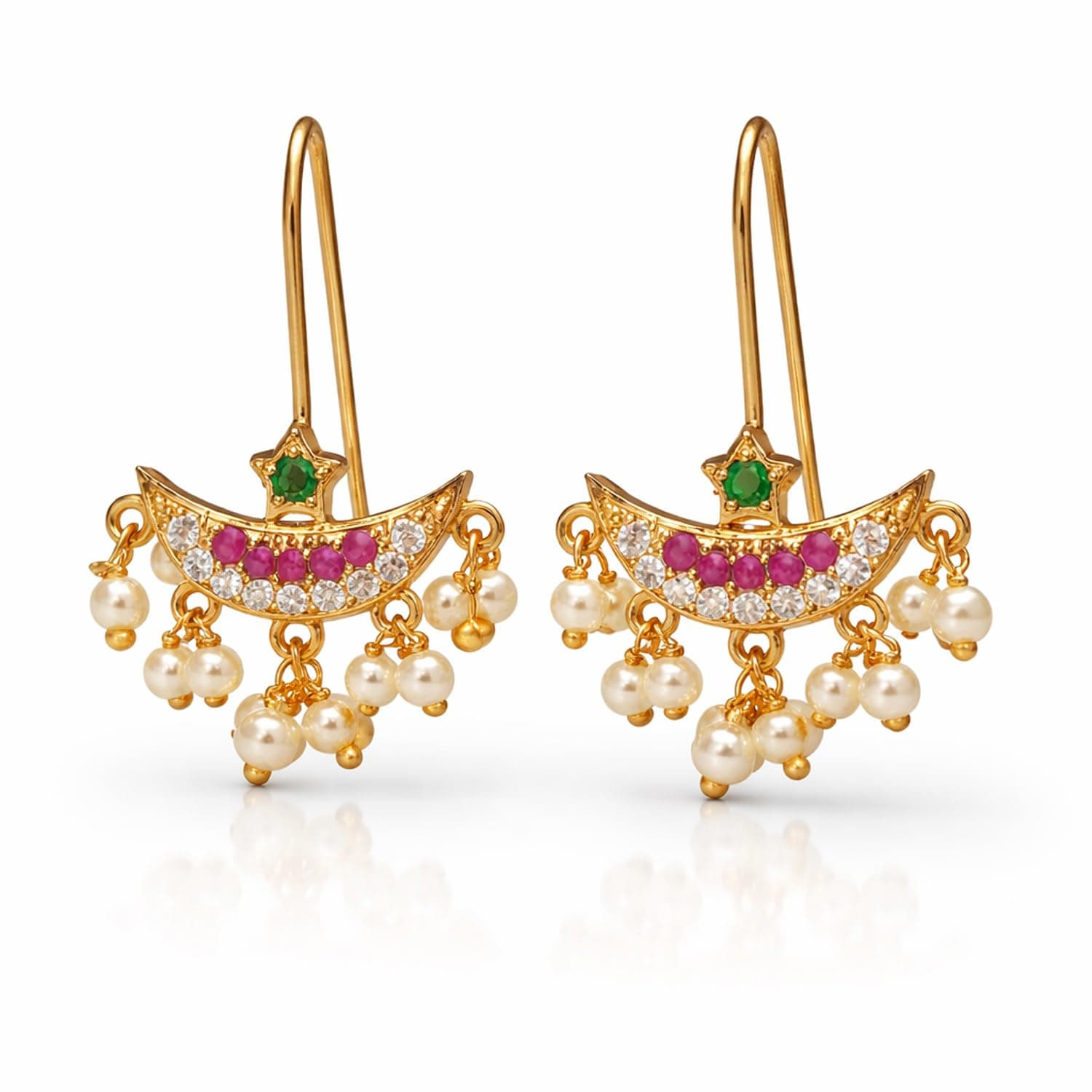VAMA Fashions Upper Ear clips Press on Maharashtrian Traditional Press Bugadi Clip on Earrings for Women