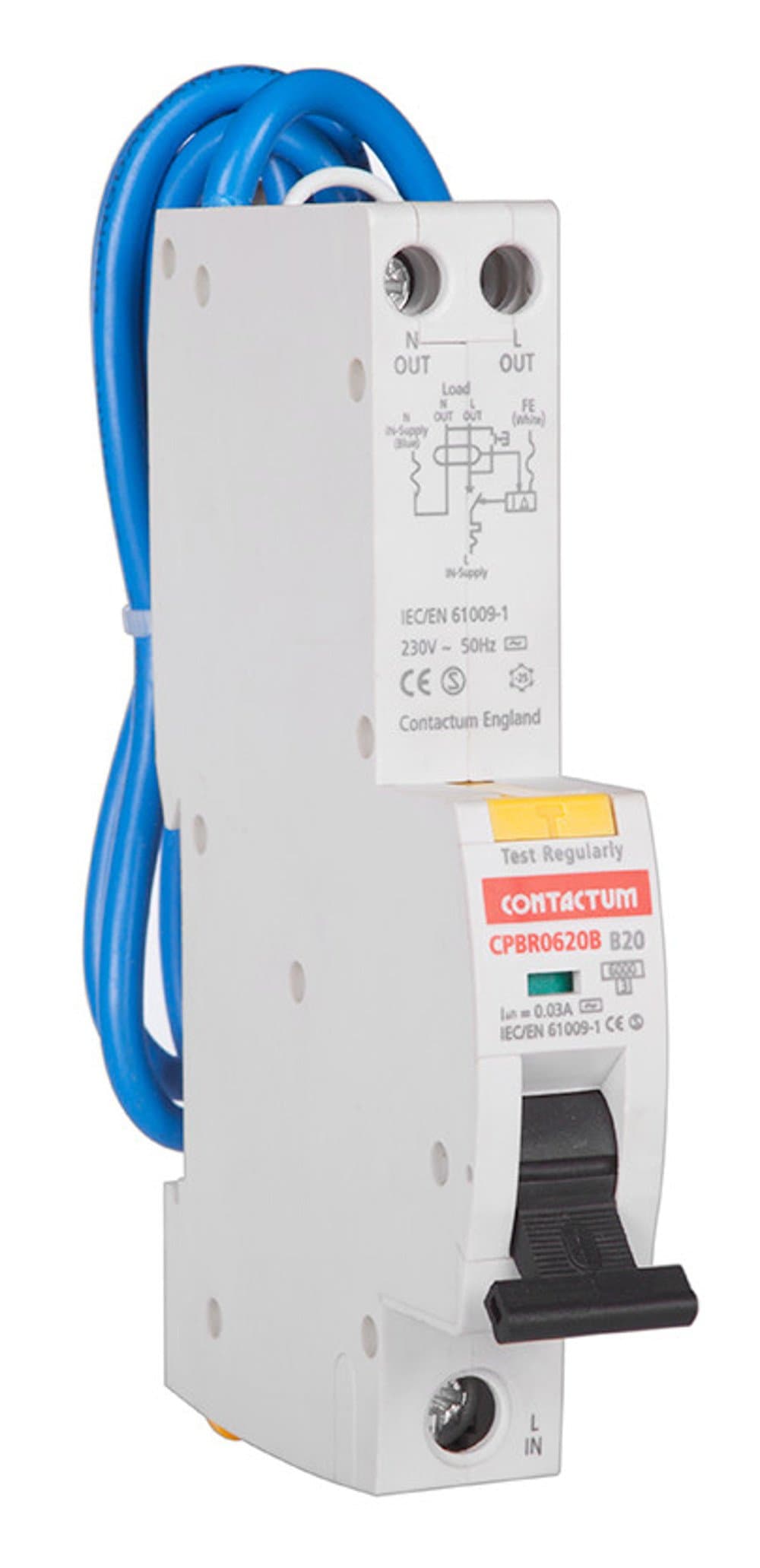 Contactum CPBR0620B Type B SP RCBO, 20A, 6kA