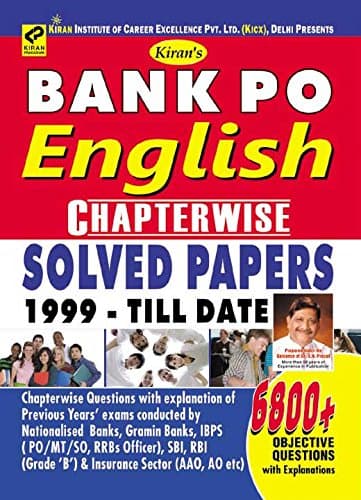 Kiran’s Bank PO English Chapterwise Solved Papers 1999 to Till Date - 1989