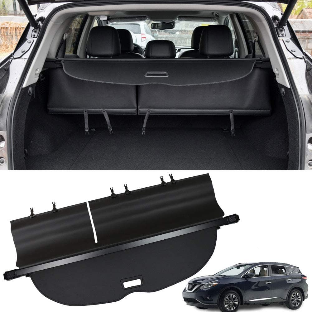 Marretoo for Nissan Murano Cargo Cover 2015-2020 2021 2022 2023 Black Retractable Trunk Cover for Nissan Murano Accessories