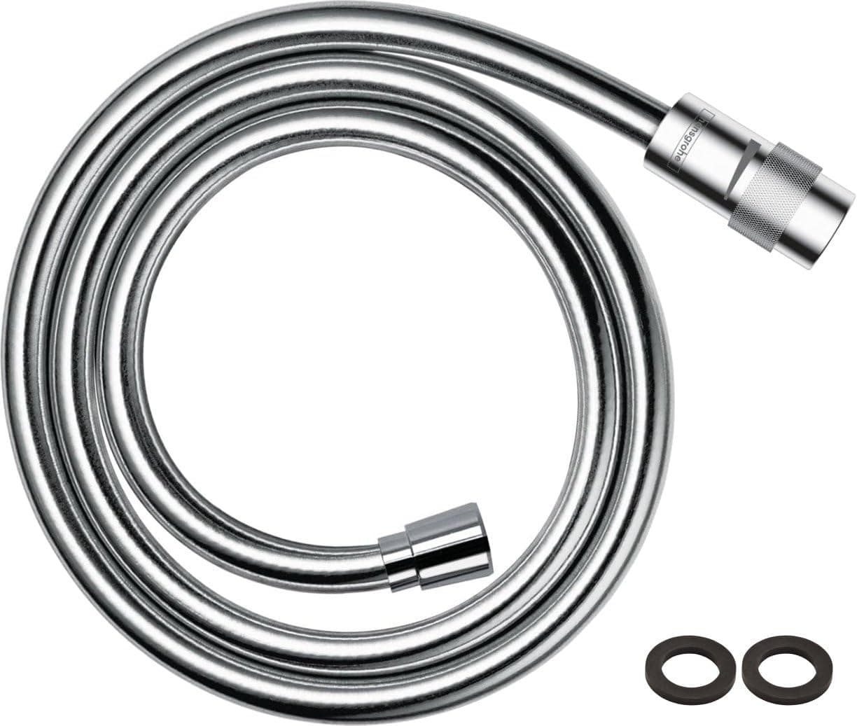 Hansgrohe Isiflex Shower Hose 4.9 ft (1.25 m), Volume Control, Twist Proof, Tangle Resistant, Chrome Effect