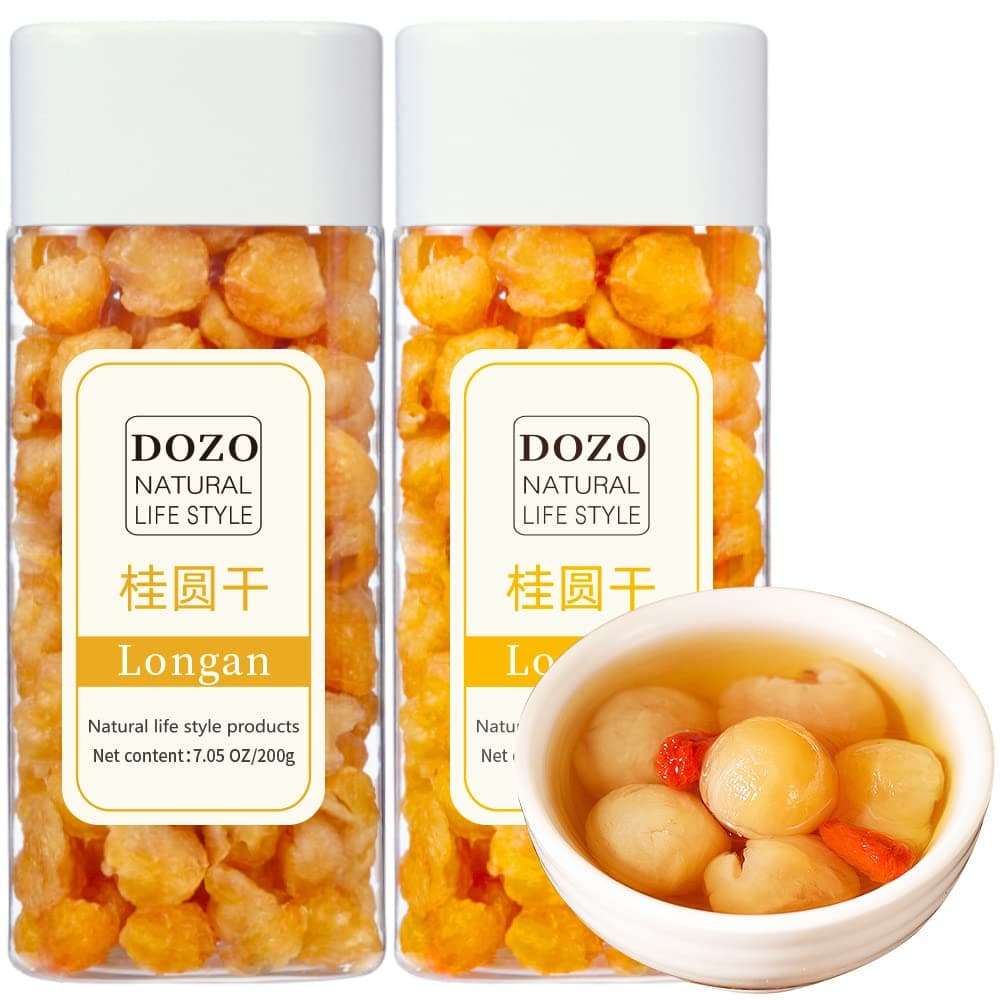 DOZO Longan Dried Longan Thailand 14.1oz/400g Natural Longan Dried Fruit Pure Dry Longan Fruit Longan Tea Longan Seedless No Add Snacks＆Cooking 泰国龍眼乾 桂圆肉