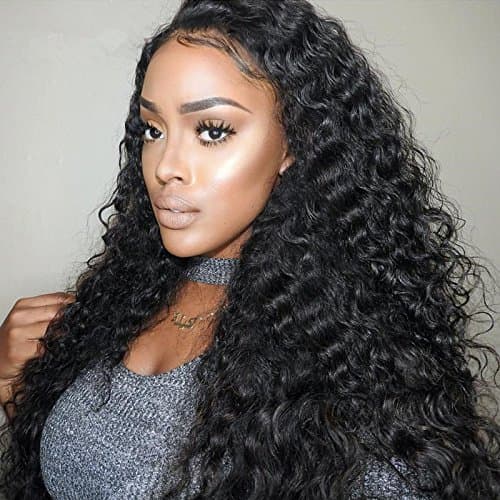 DLW Hair 360 Lace Frontal Wigs for Black Women 130% Density Brazilian Virgin Hair 360 Lace Wigs Kinky Curly Human Hair Wigs with Baby Hair 14inch