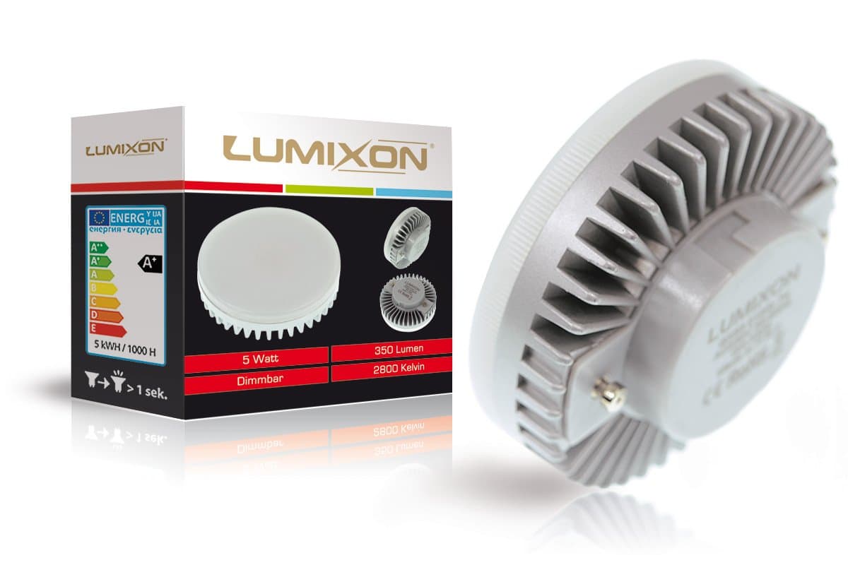 Lumixon LED GX53 5 Watt 350 Lumen 2800 K Dimmable [Energy Class A+]