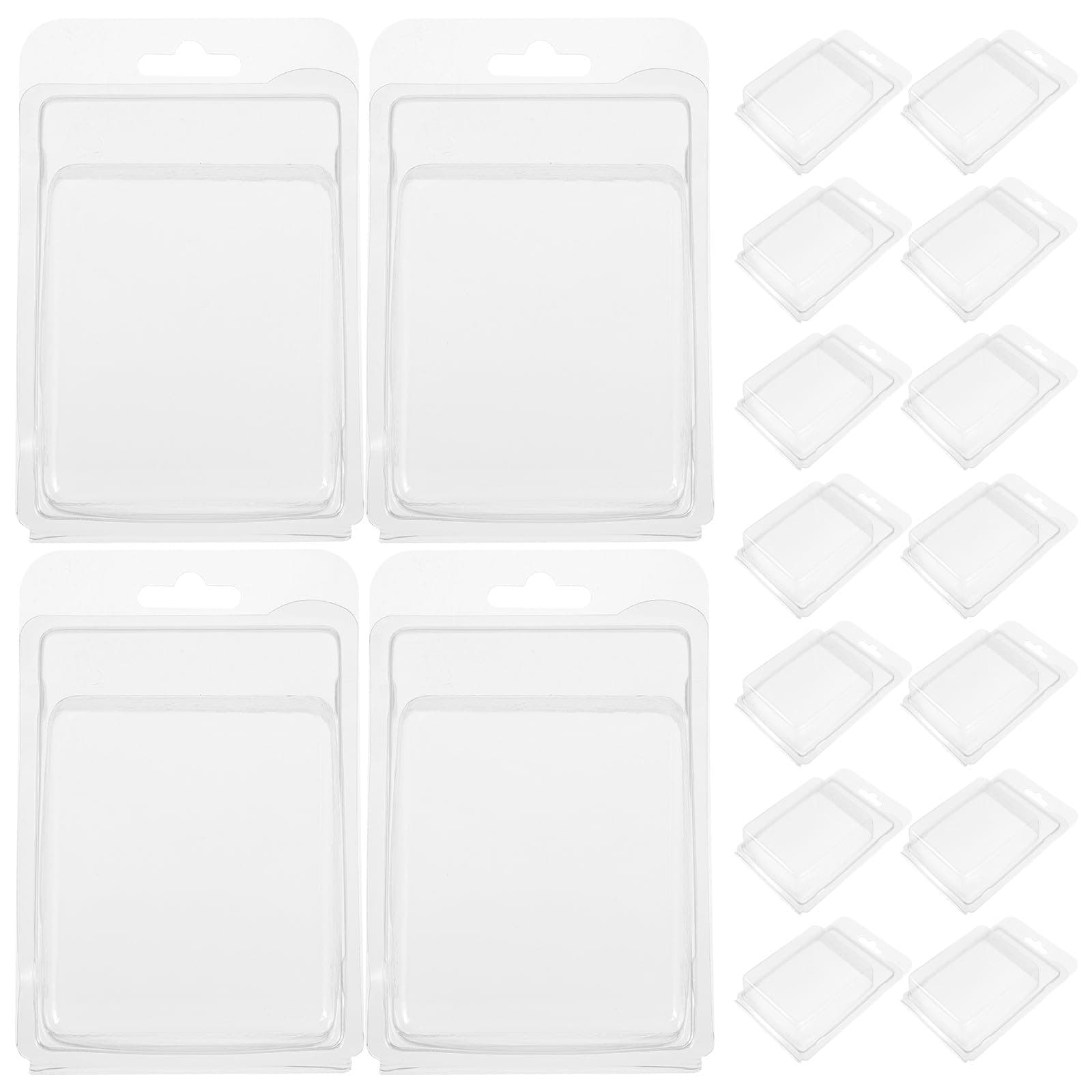 20pcs Small Wax Melt Molds with Hinged Cover Multi-Function Empty Packing Boxes for DIY Candle Making and Chocolate Craft Supplies