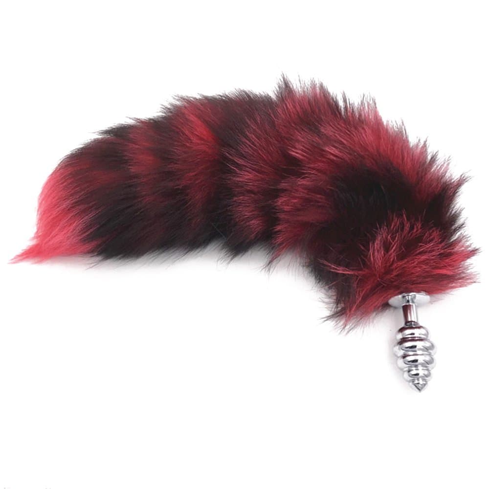 Joycentre Red Faux Fox Tail Stainless Steel Fun Plug Romance Games Play Party Toy Love Gift High Happy,Style 3 (M)