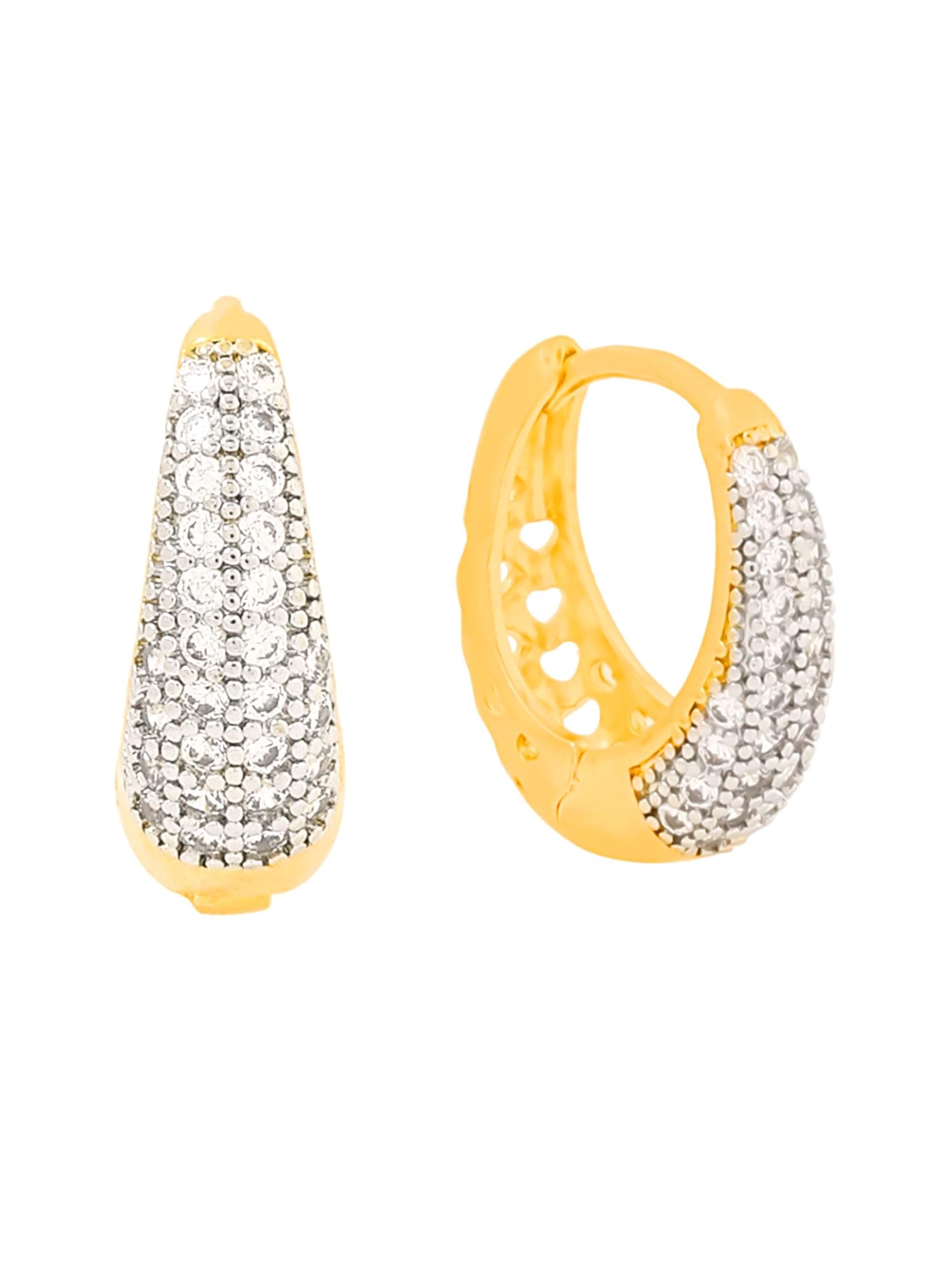 Women's Crystals from Swarovski Classic Designer Plated Base Metal Stylish Hoop Earrings