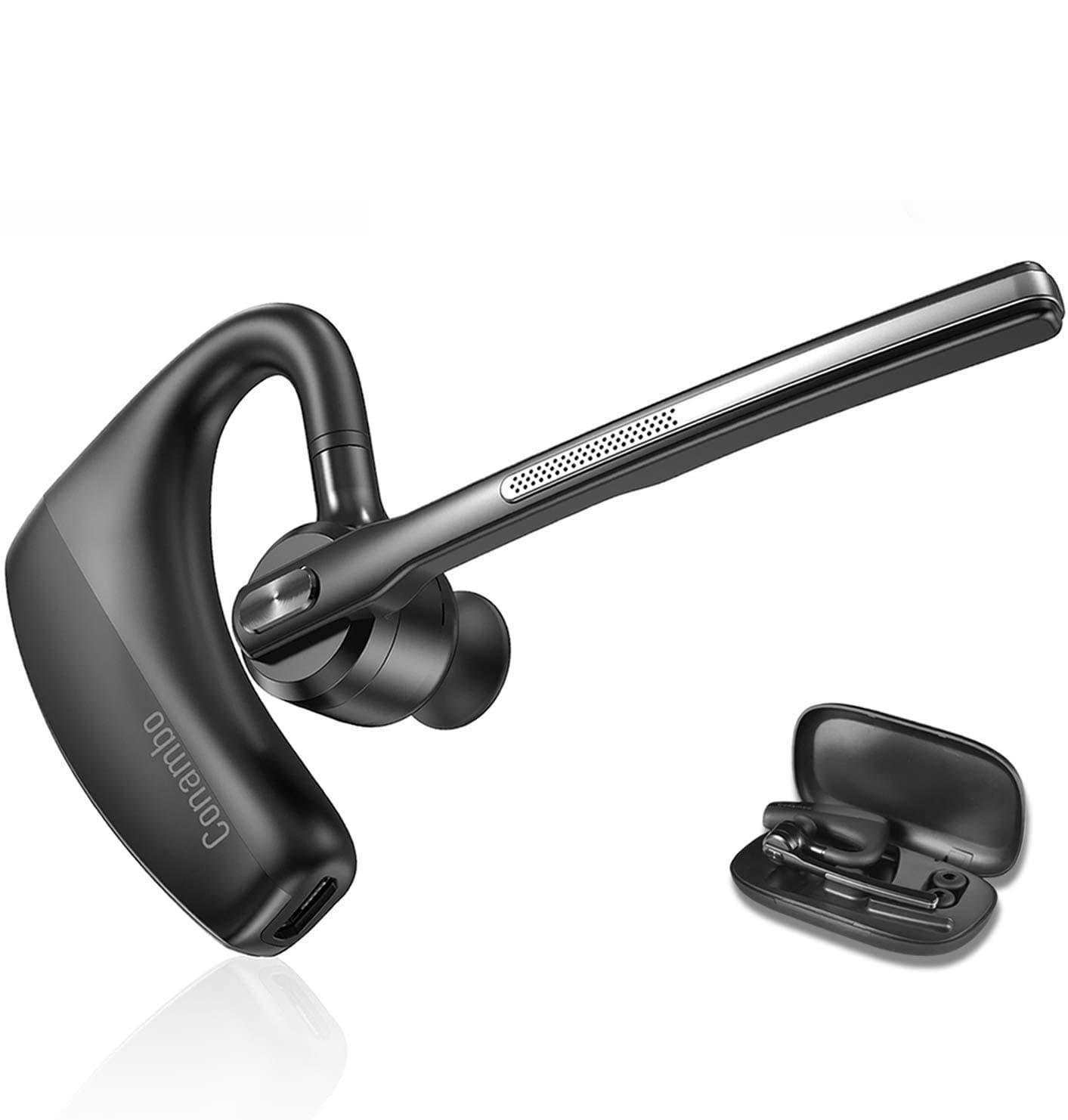 Bluetooth Headset 5.2 with CVC8.0 Dual Mic Noise Cancelling Bluetooth Earpiece 16Hrs Talktime Wireless Headset for Truck Driver iPhone Android Cell Phones