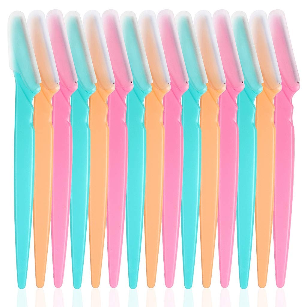 edealing15 Pieces Eyebrow Razors Eyebrow Trimmer Portable Facial Hair Remover with Precision Cover for Women and Men