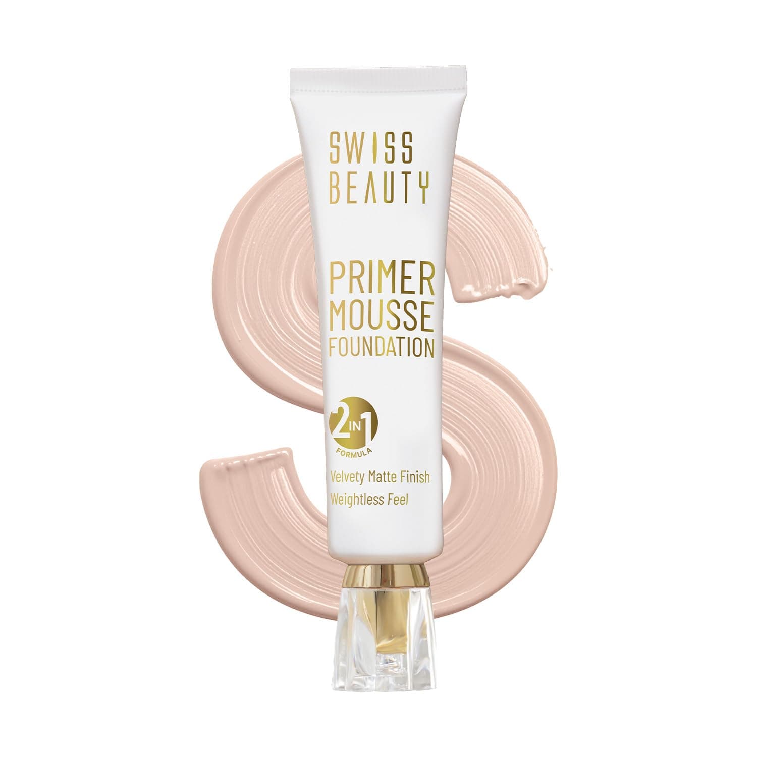 Primer Mousse Foundation Weightless Smooth & Velvet Touch, Matte Finish, Face MakeUp, White, 30ml