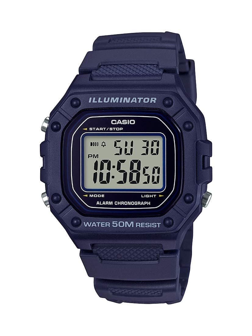 W218H Series | Men’s Digital Watch | 50M WR | 1/100 Second Stopwatch | 100 SEC Chronograph | LED Backlight | Countdown Timer | Daily Alarm | Hourly Time Signal | 7 Year Battery