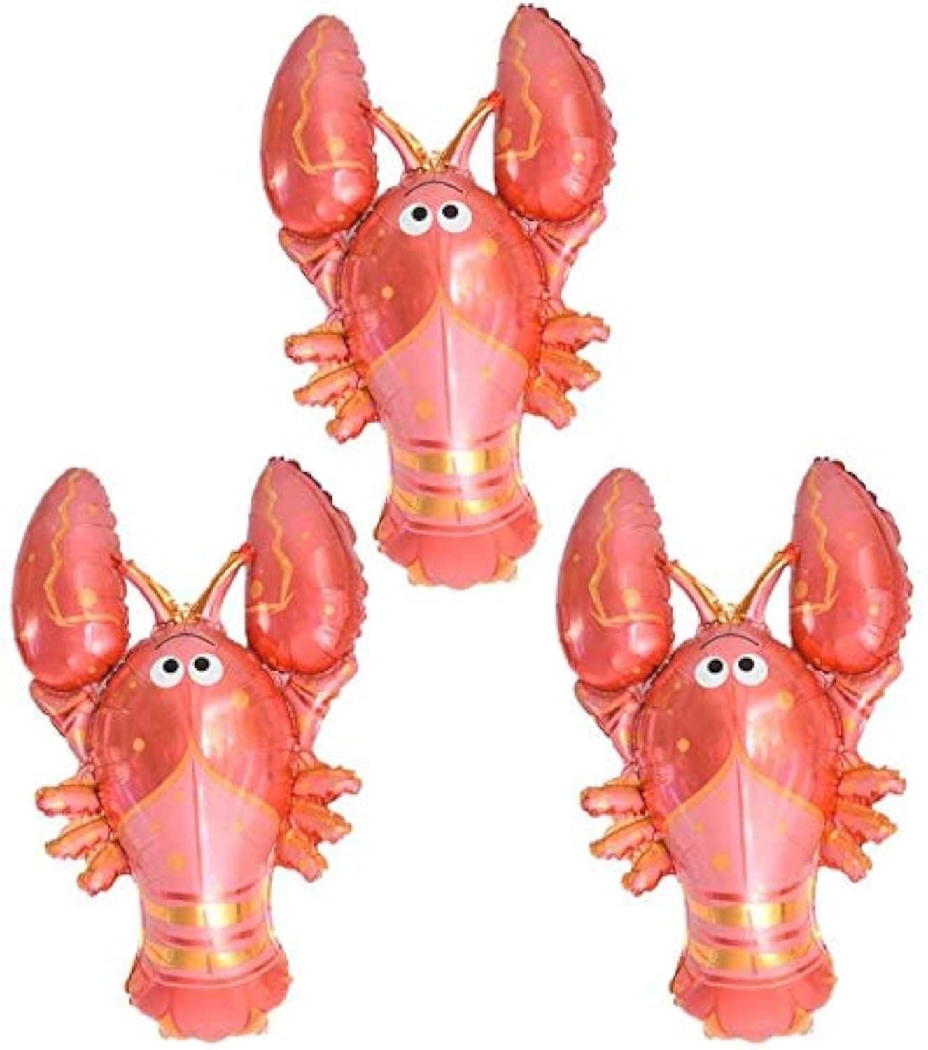 Red Lobster Seafood Summer 28" Foil Party Balloon Decoration, Pack of 3