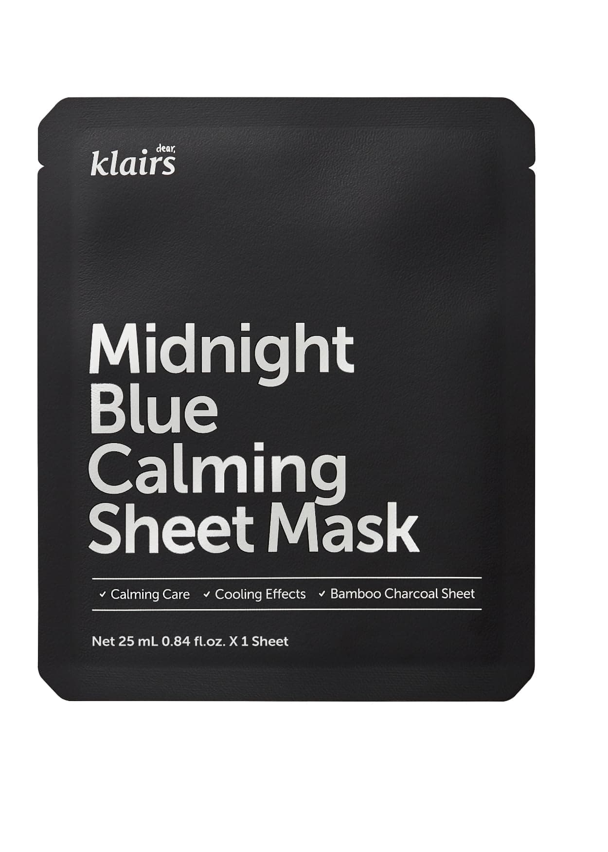 Midnight Blue Calming Sheet Mask 1 Sheet, Soothing Irritated, heated Skin, For troubled and sensitive skin, Korean Beauty