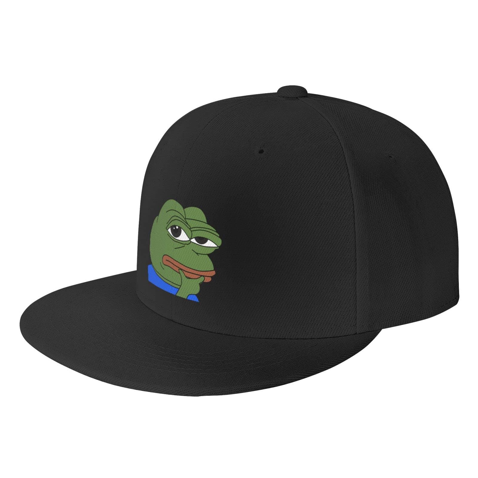 Pepe The Frog Thinking Hats for Men Flat Bill Fitted Caps Hiphop Rap Adjustable Baseball Trucker Dad Hat