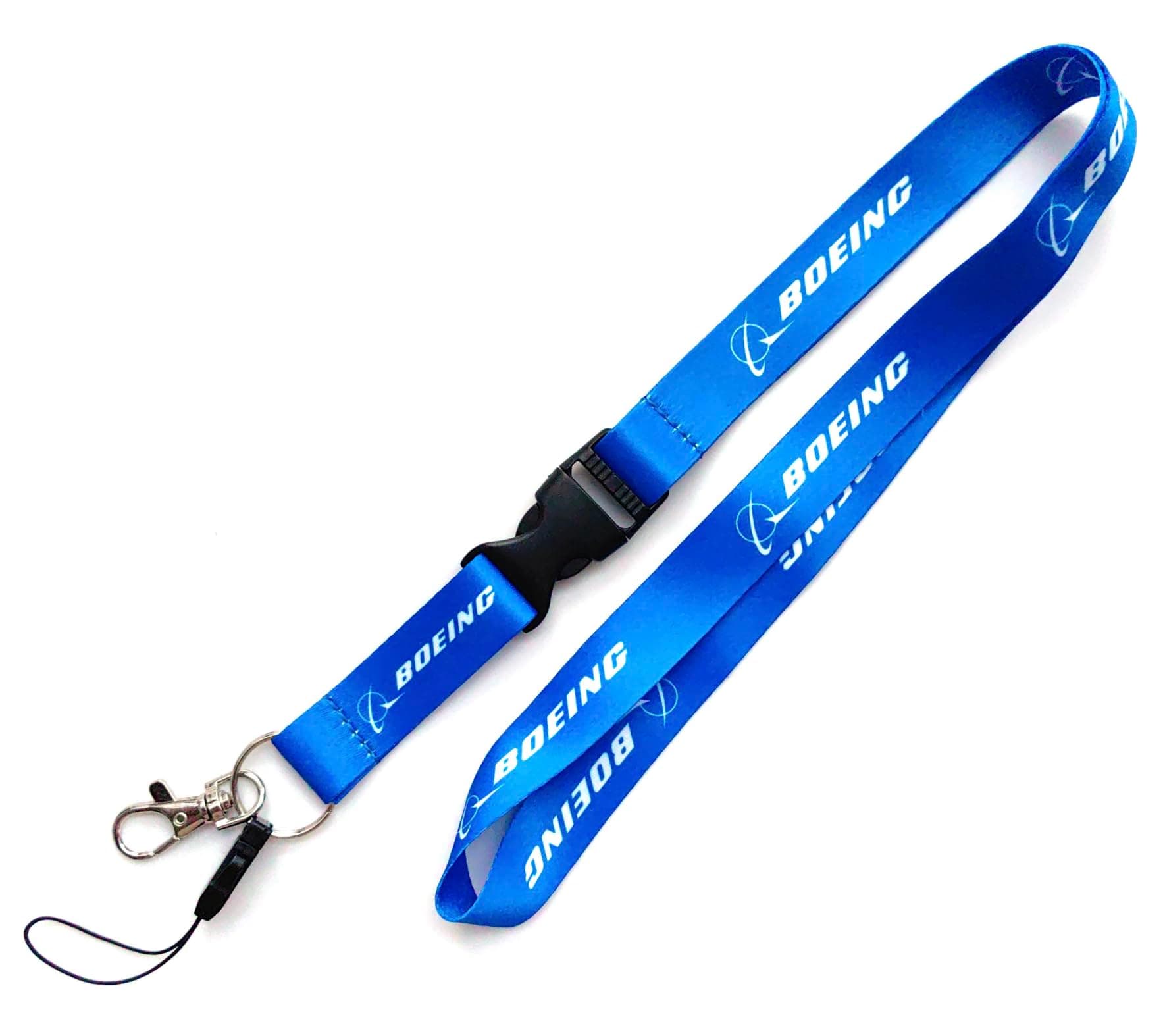 Boeing Aerospace Aviation Aircraft Design Manufacturer Air Airplane Defense Model Airline Flight Detachable 20.2" Neck Lanyard Keychain Holder ID Badge Mobile Phone Pin Strap