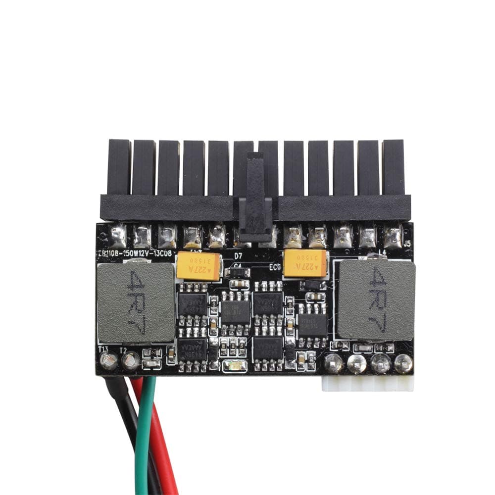 24-Pin ATX PSU 12V DC Input 150 Watt Pico Mini-ITX Power Supply with Adapter Board for Computer Mainboard and Car/Motorcycle